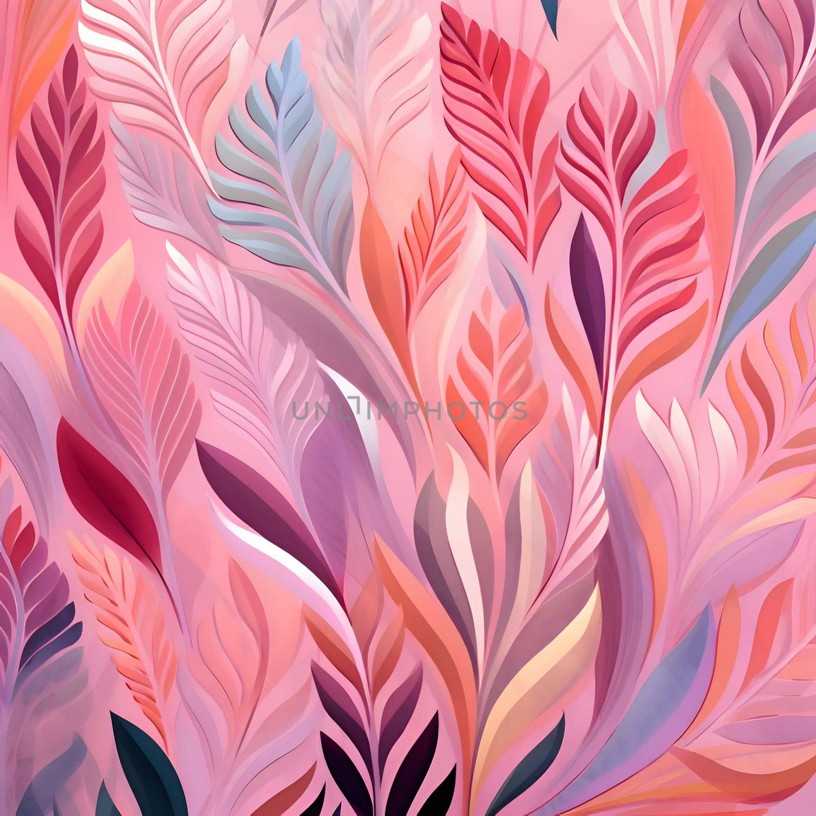 Seamless pattern with pink and purple leaves. Vector illustration. by ThemesS
