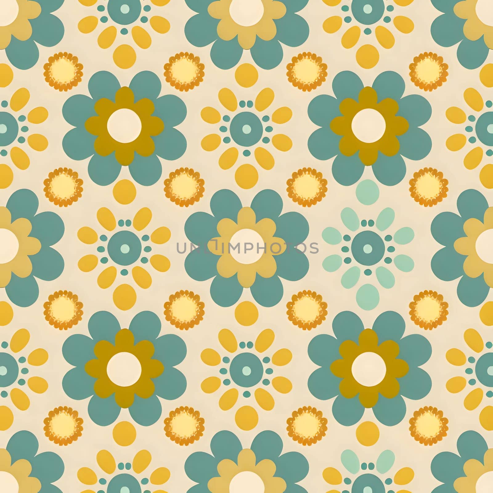 Seamless pattern with decorative flowers in pastel colors. Vector illustration. by ThemesS