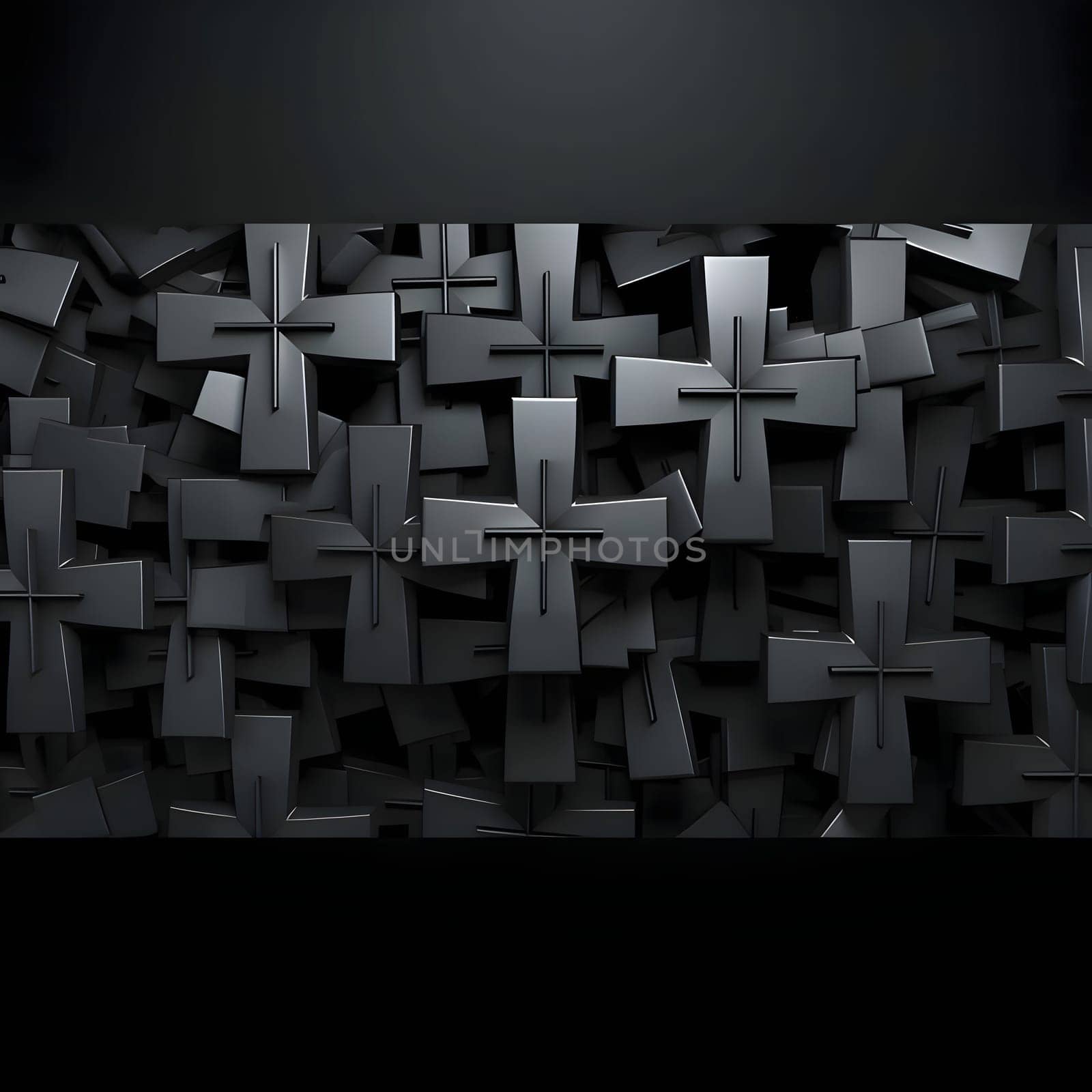 Patterns and banners backgrounds: Abstract background made of black cubes. 3d render. Computer digital drawing.