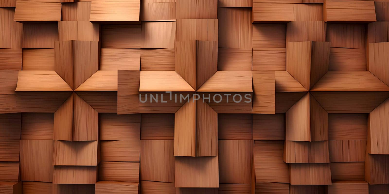 3d rendering of wooden cubes in a square pattern. Abstract background by ThemesS