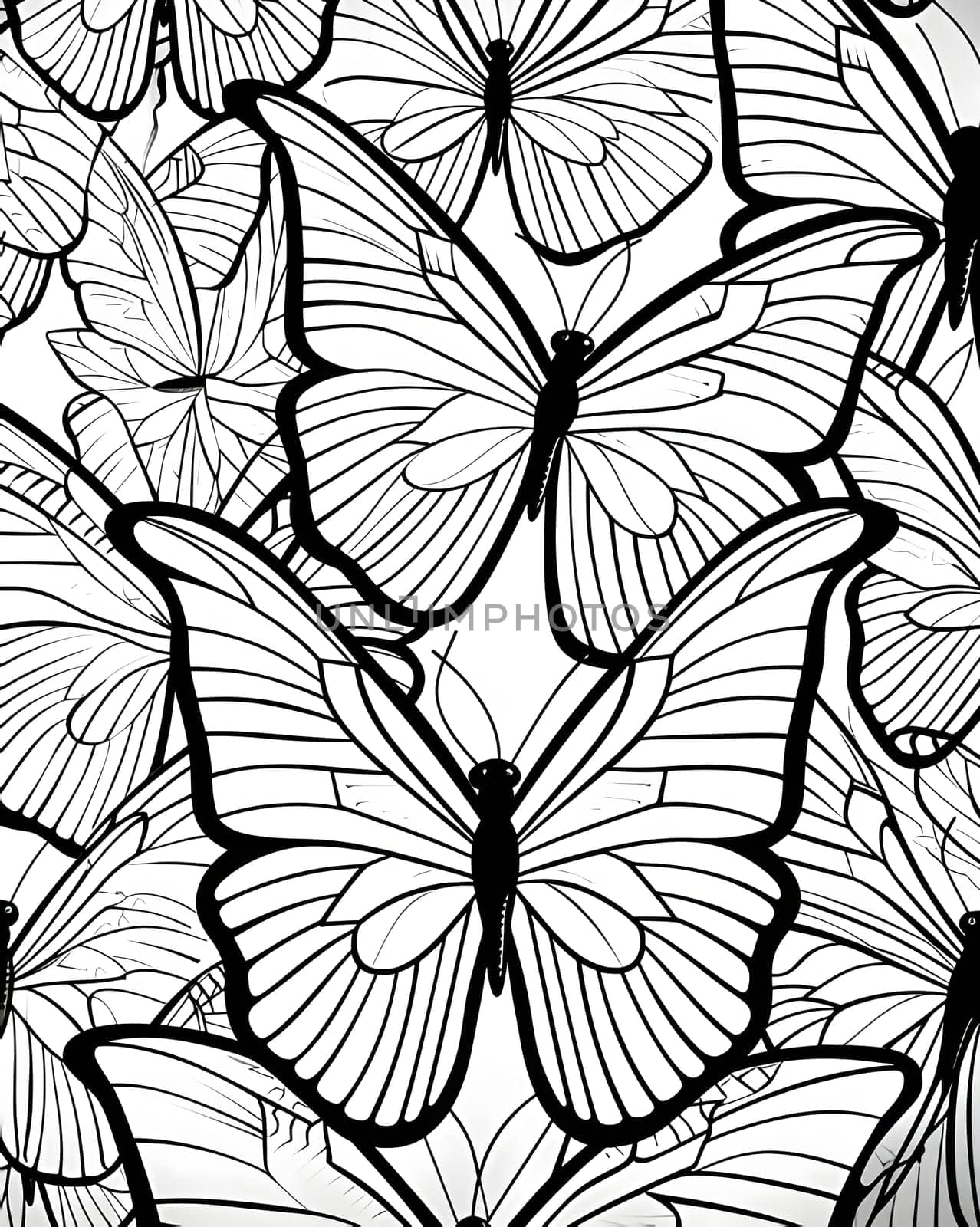 Patterns and banners backgrounds: Black and white butterfly seamless pattern. Vector illustration for your design.