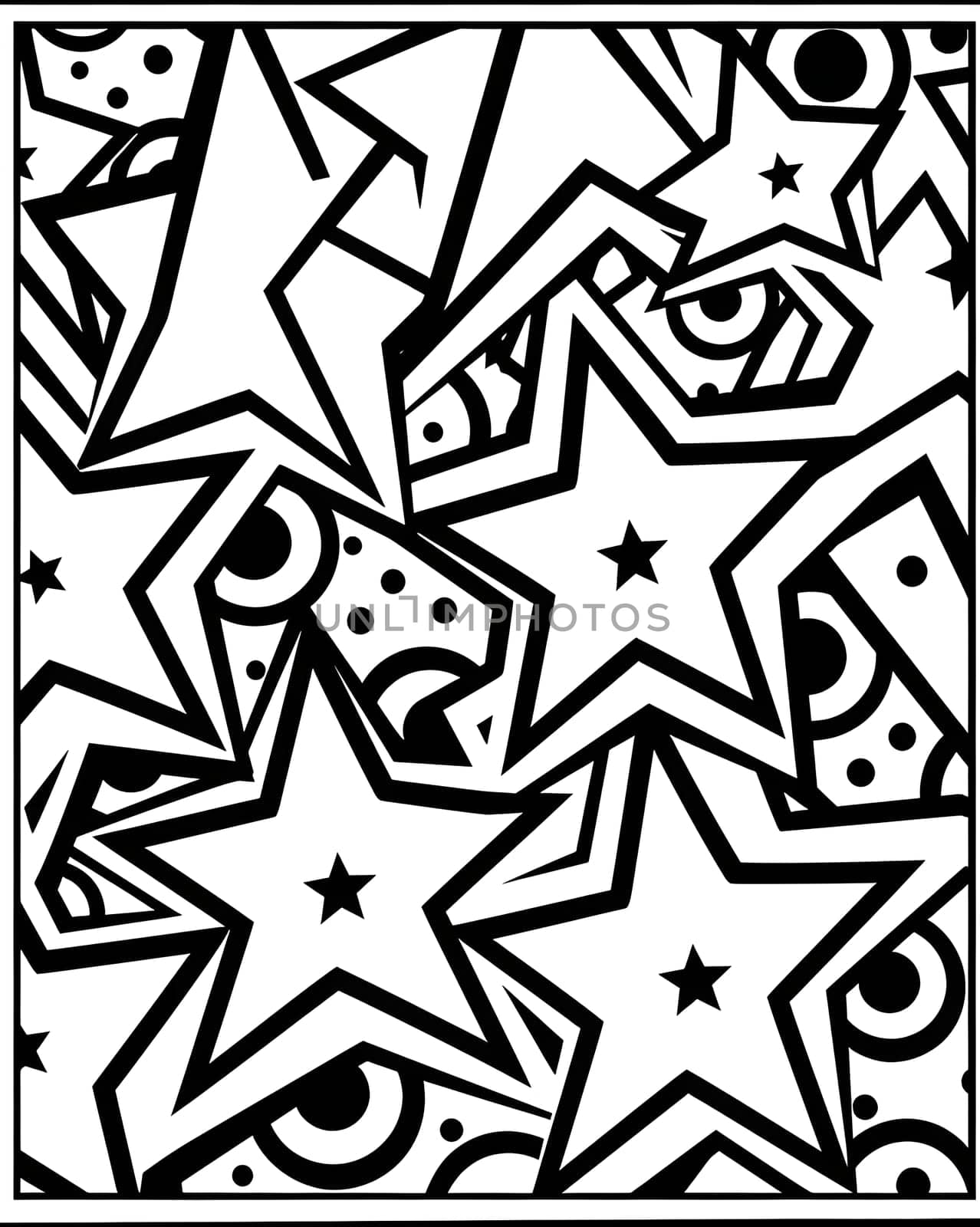 Patterns and banners backgrounds: Black and white background with a pattern of stars. Vector illustration.