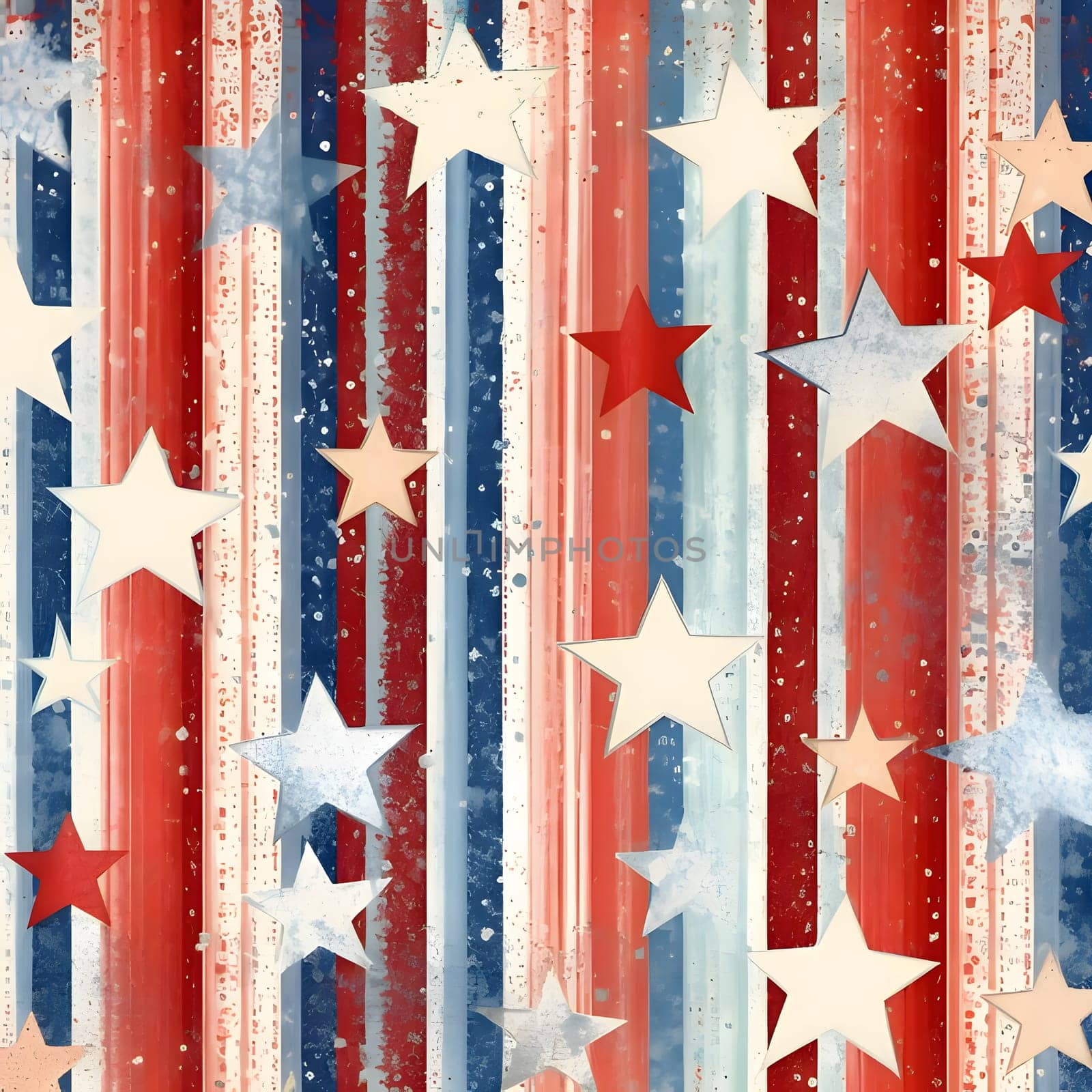 Patterns and banners backgrounds: Seamless pattern with american flag and stars. Vector illustration.
