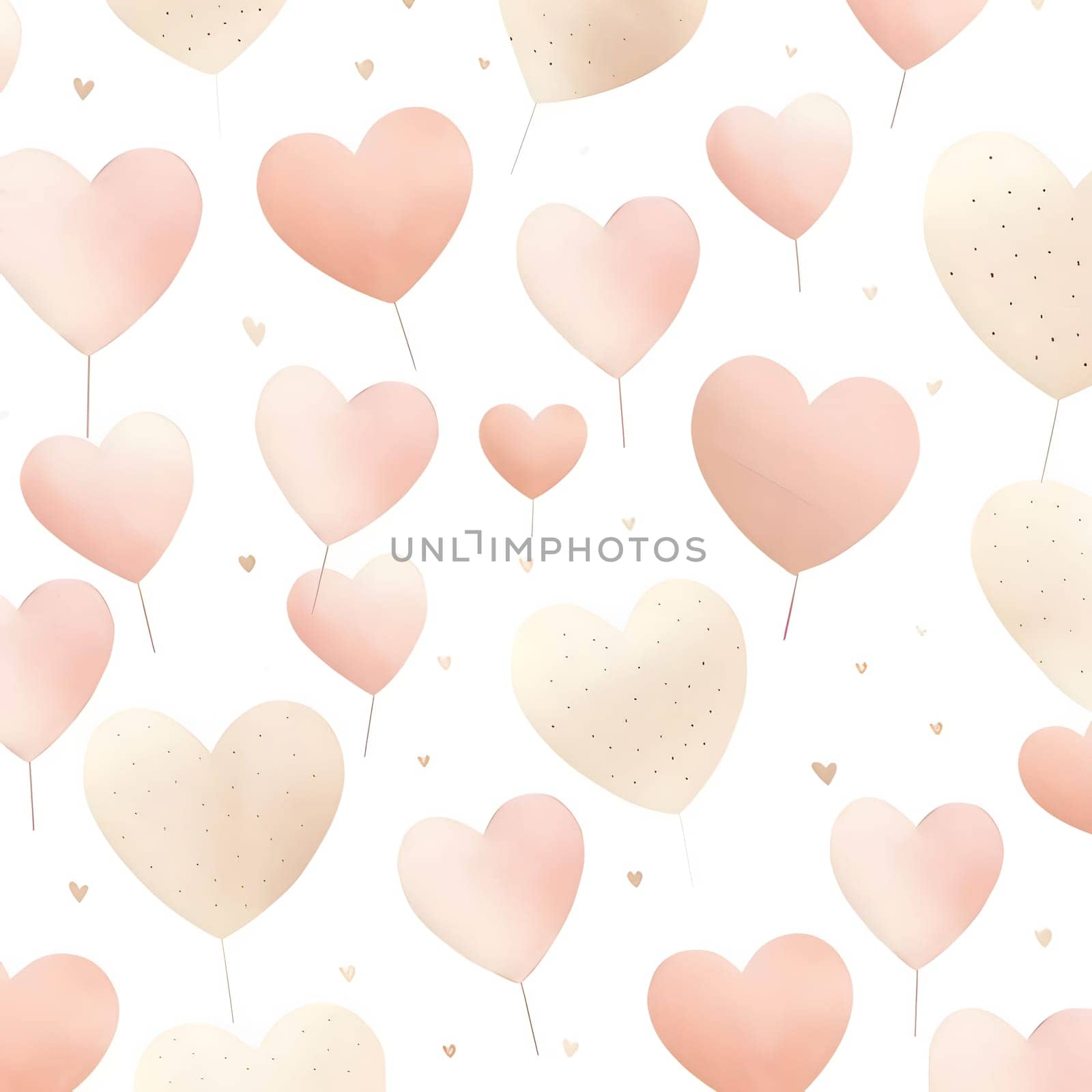 Seamless pattern with hand drawn watercolor hearts. Vector illustration. by ThemesS