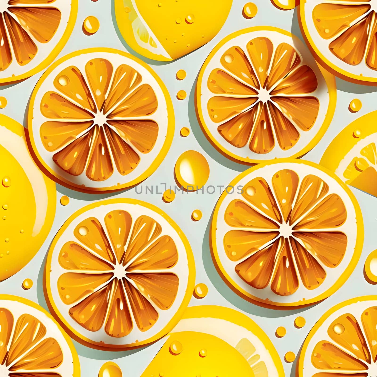 Seamless pattern with lemons and oranges. Vector illustration. by ThemesS