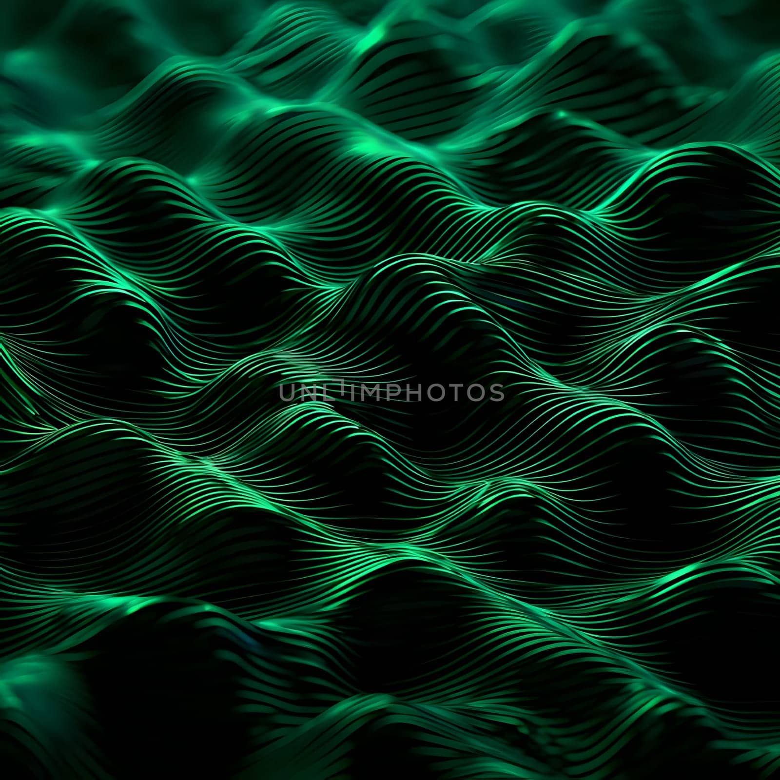 Patterns and banners backgrounds: Abstract background with green waves. 3d rendering, 3d illustration.
