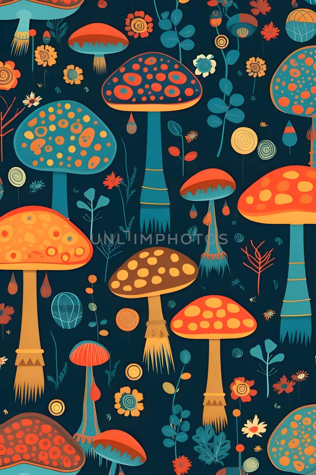 Patterns and banners backgrounds: Seamless pattern with mushrooms. Vector illustration in cartoon style.