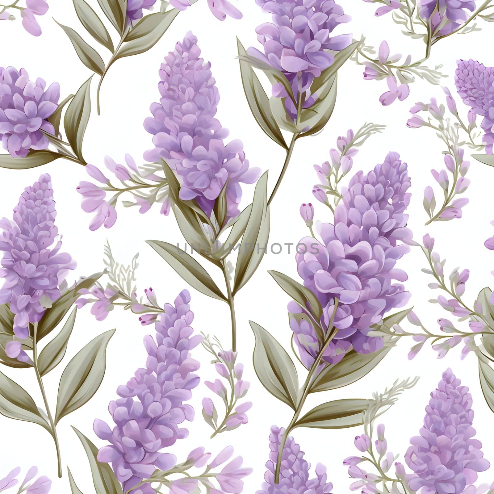 Patterns and banners backgrounds: Seamless pattern with lilac flowers on a white background.