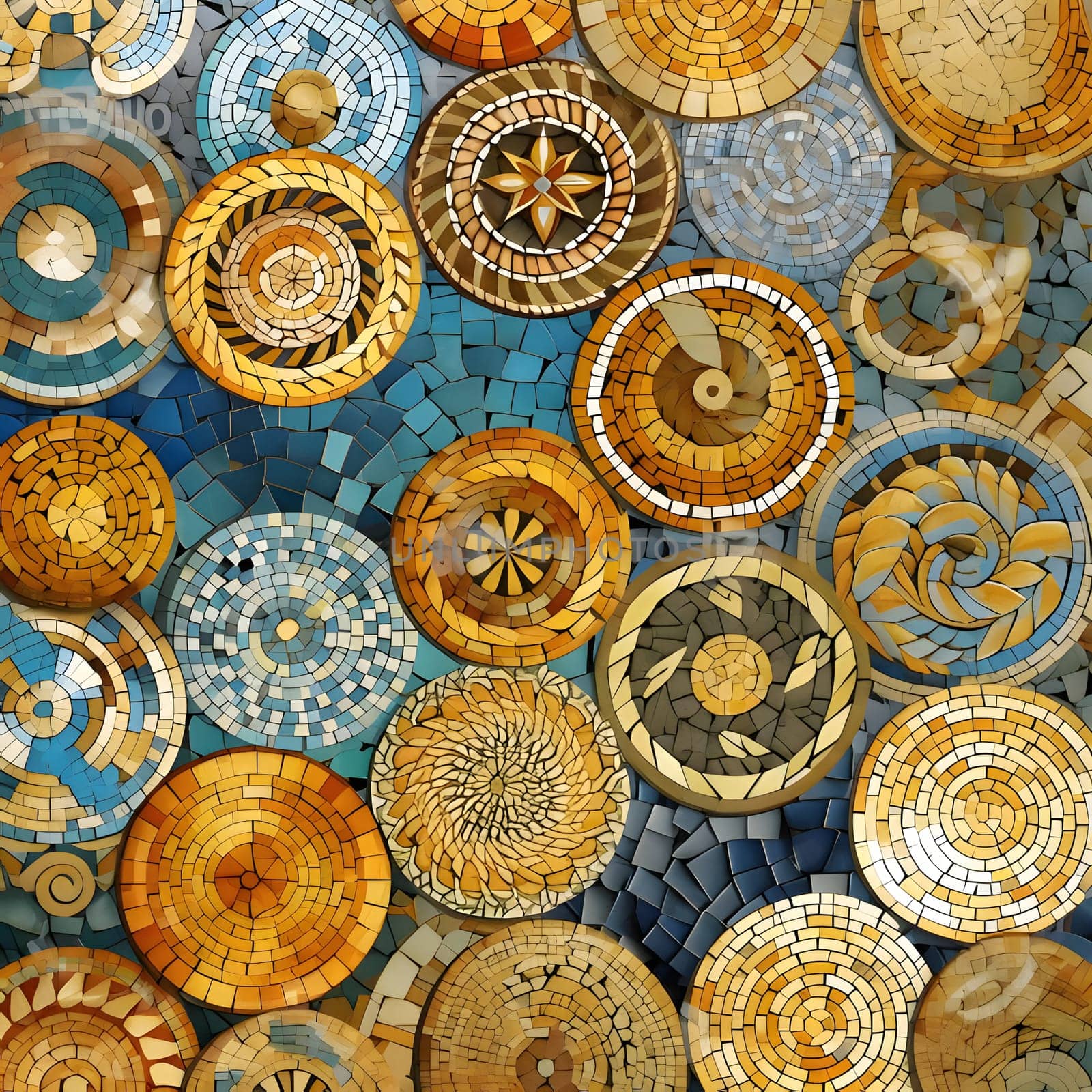 Seamless background pattern. Round mosaic pattern. Vector image. by ThemesS