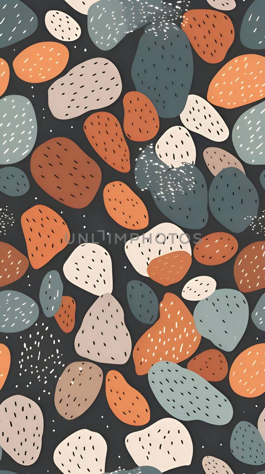 Patterns and banners backgrounds: Seamless pattern with hand drawn doodle stones. Vector illustration.