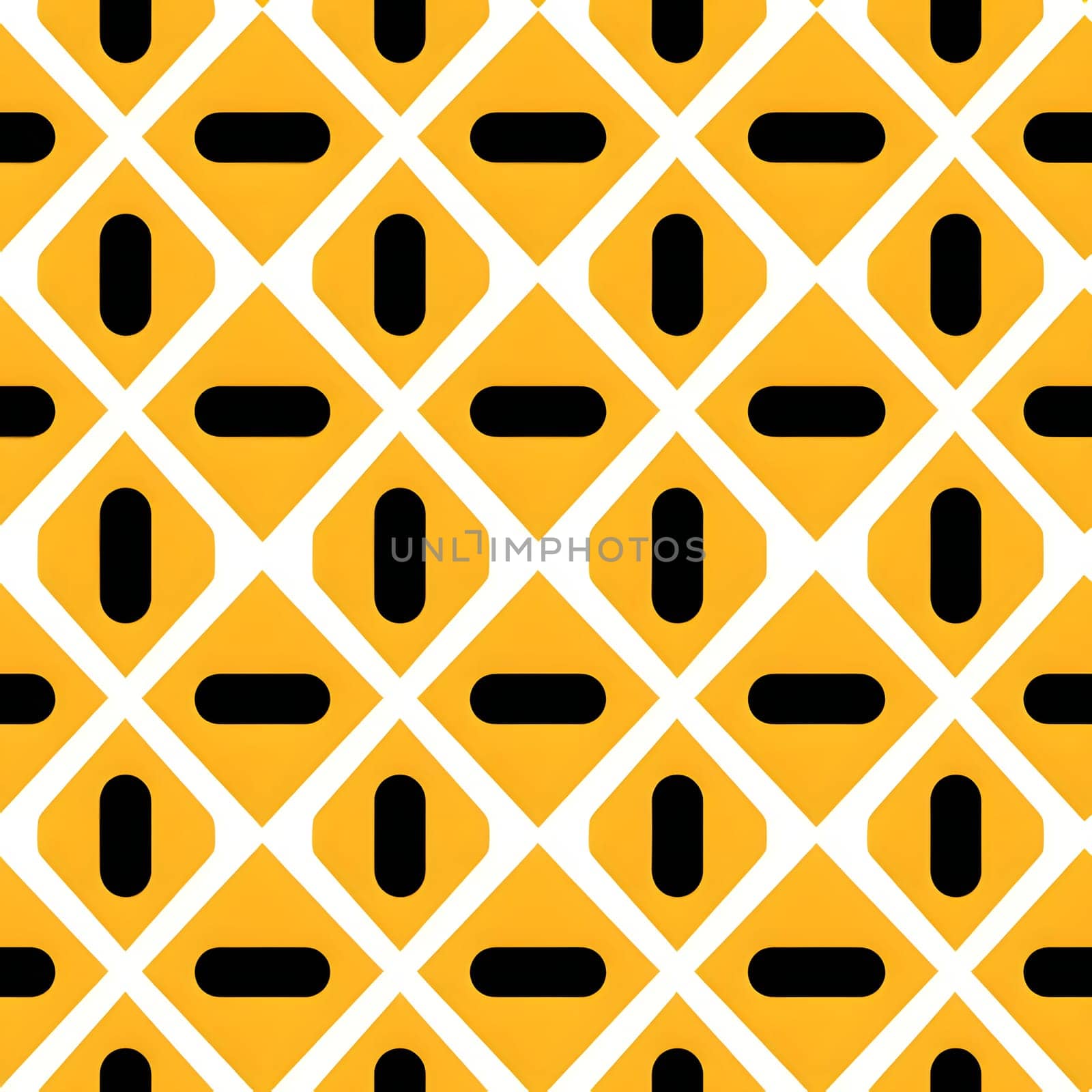 Seamless pattern with black and yellow geometric shapes. Vector illustration. by ThemesS