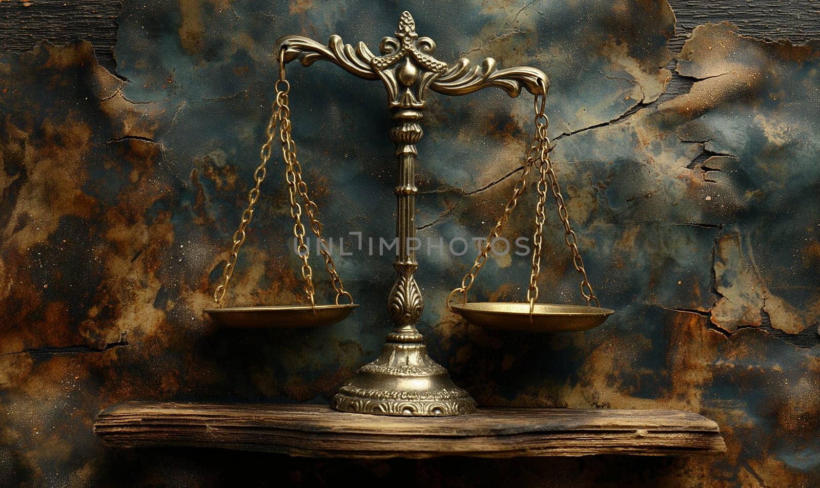 Libra on abstract vintage background, space for text. Selective focus..Selective focus