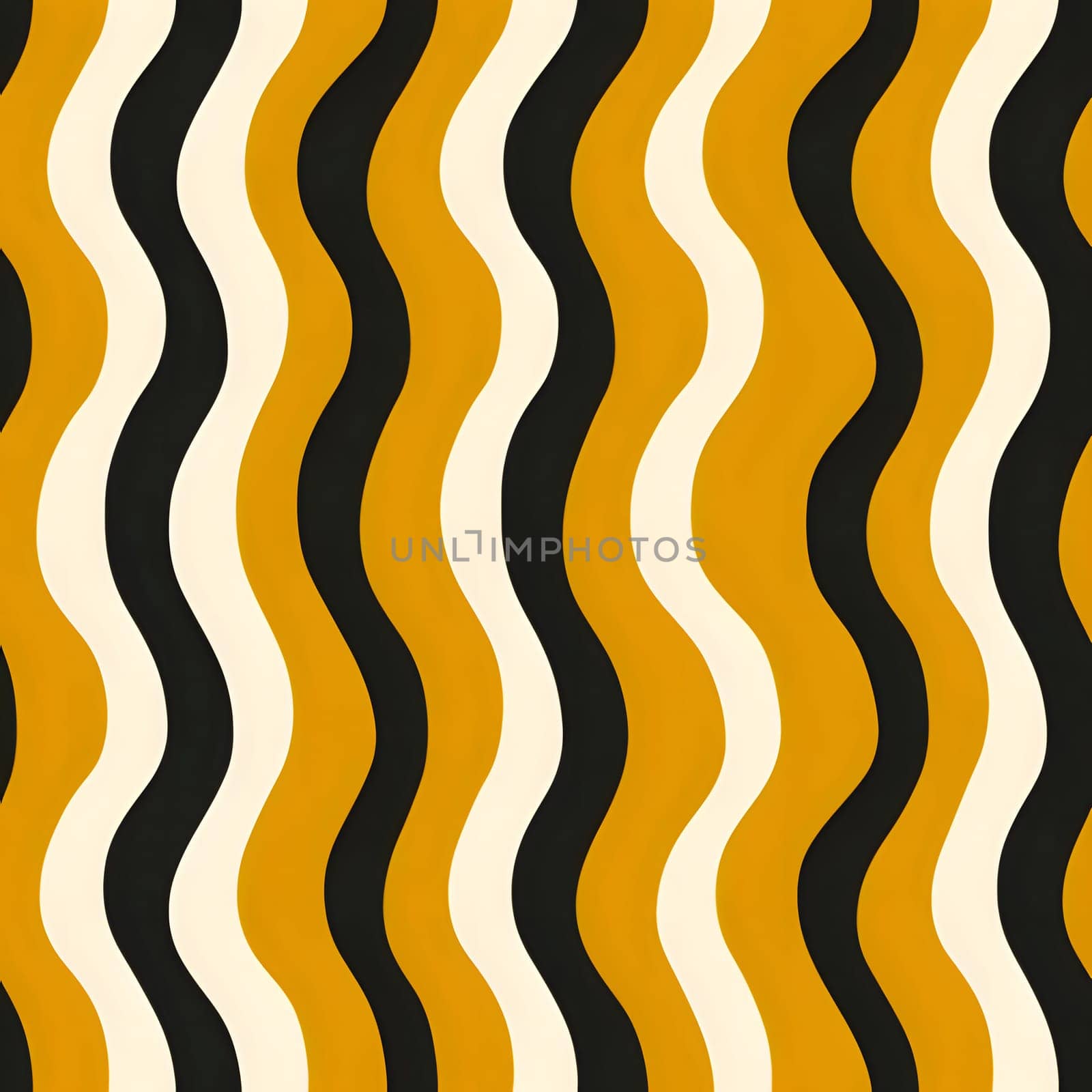 Seamless pattern with wavy lines in yellow and black colors by ThemesS