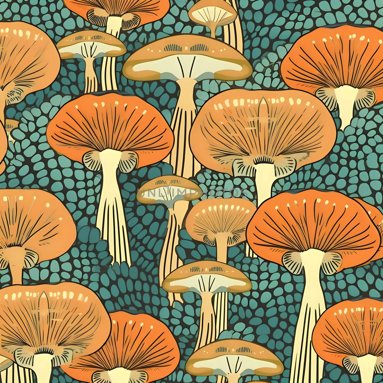 Seamless pattern with mushrooms. Vector illustration for your design. by ThemesS