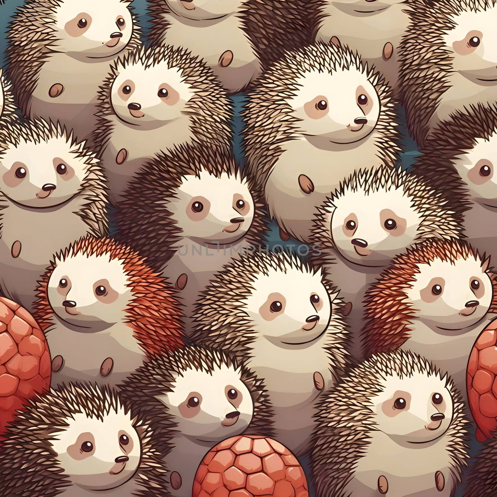 Patterns and banners backgrounds: Seamless pattern with cute hedgehogs. Vector illustration.