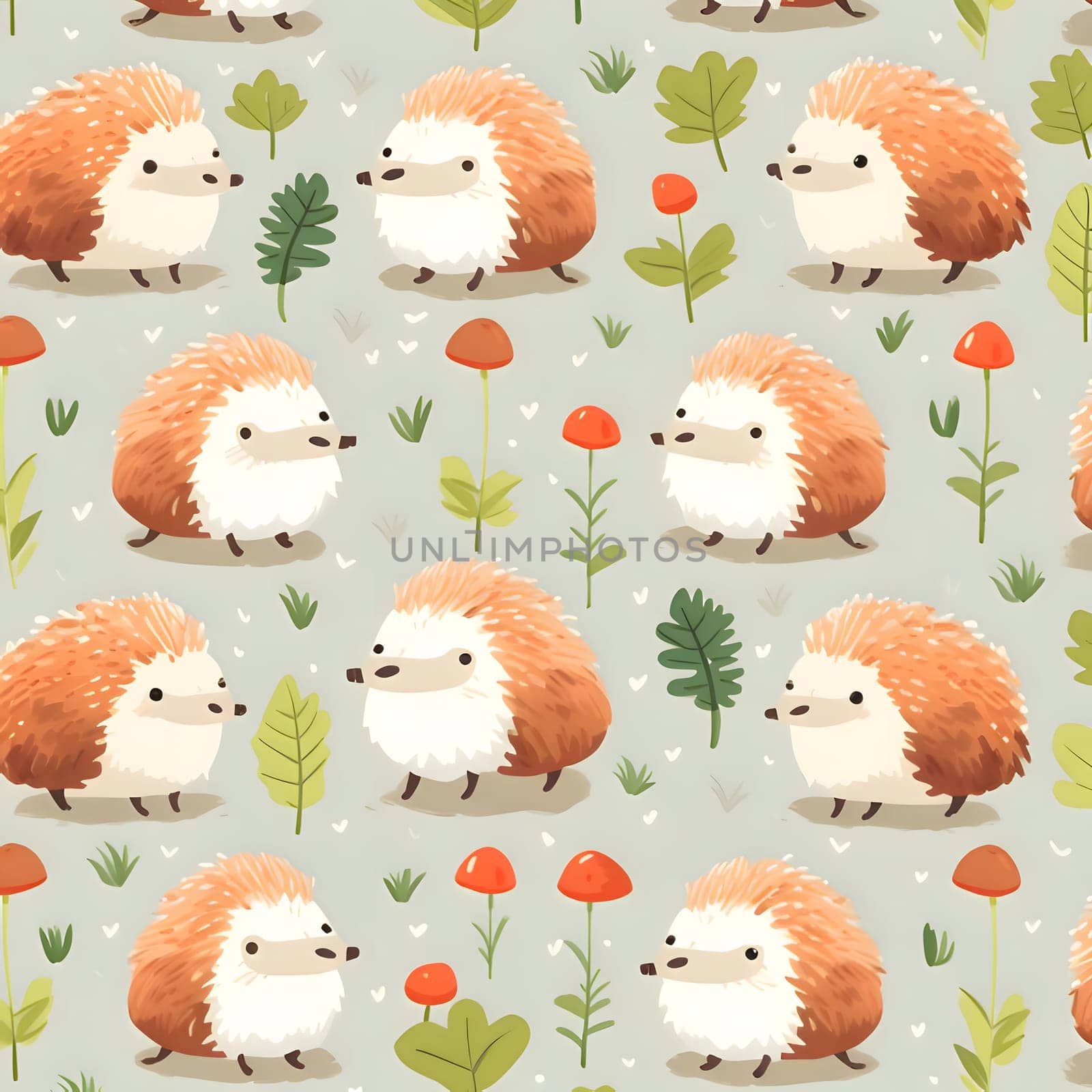 Patterns and banners backgrounds: Seamless pattern with cute hedgehogs. Vector illustration.