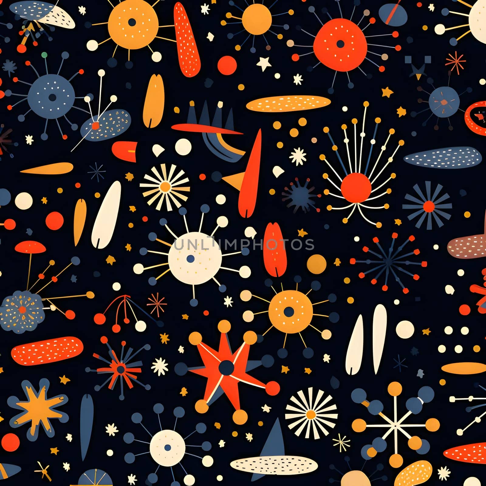 Seamless pattern with hand drawn planets and stars. Vector illustration. by ThemesS
