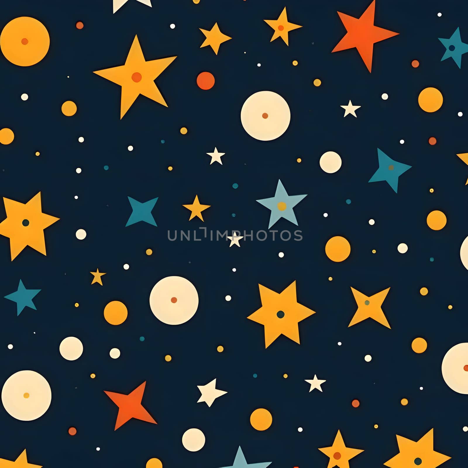 Seamless pattern with stars and circles. Vector illustration. Eps 10. by ThemesS