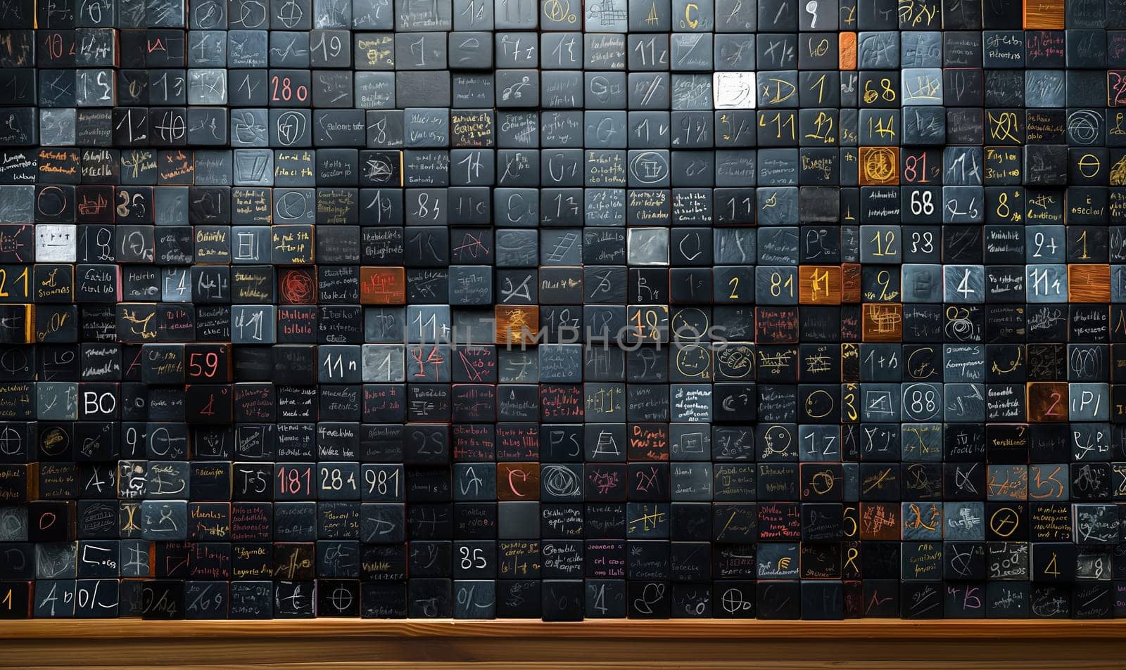 Abstract background in color with numbers. Selective focus.