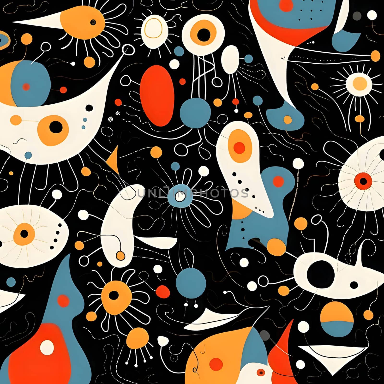 Seamless pattern with abstract doodles. Vector illustration. by ThemesS