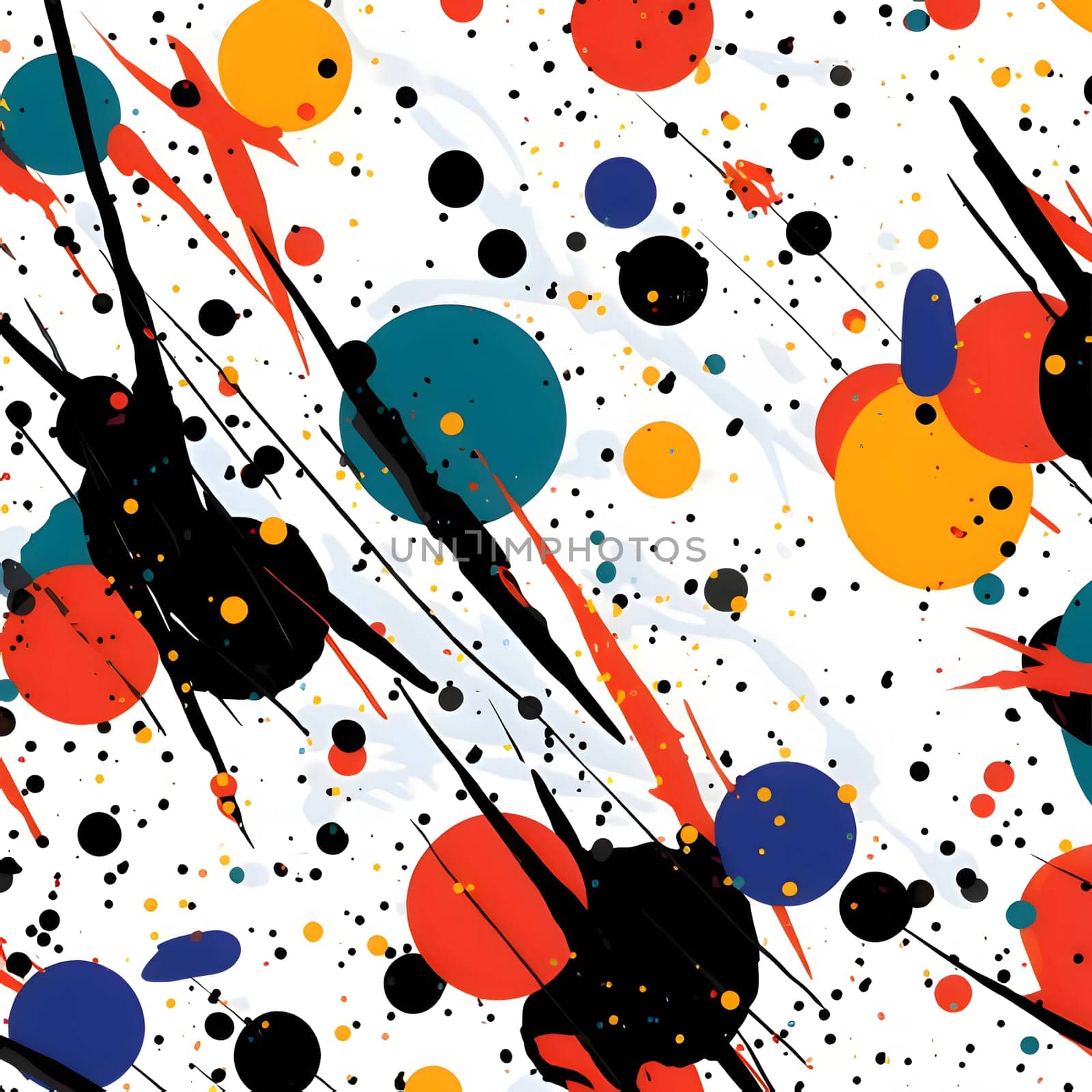 Seamless pattern with spots and splashes of paint. Vector illustration. by ThemesS