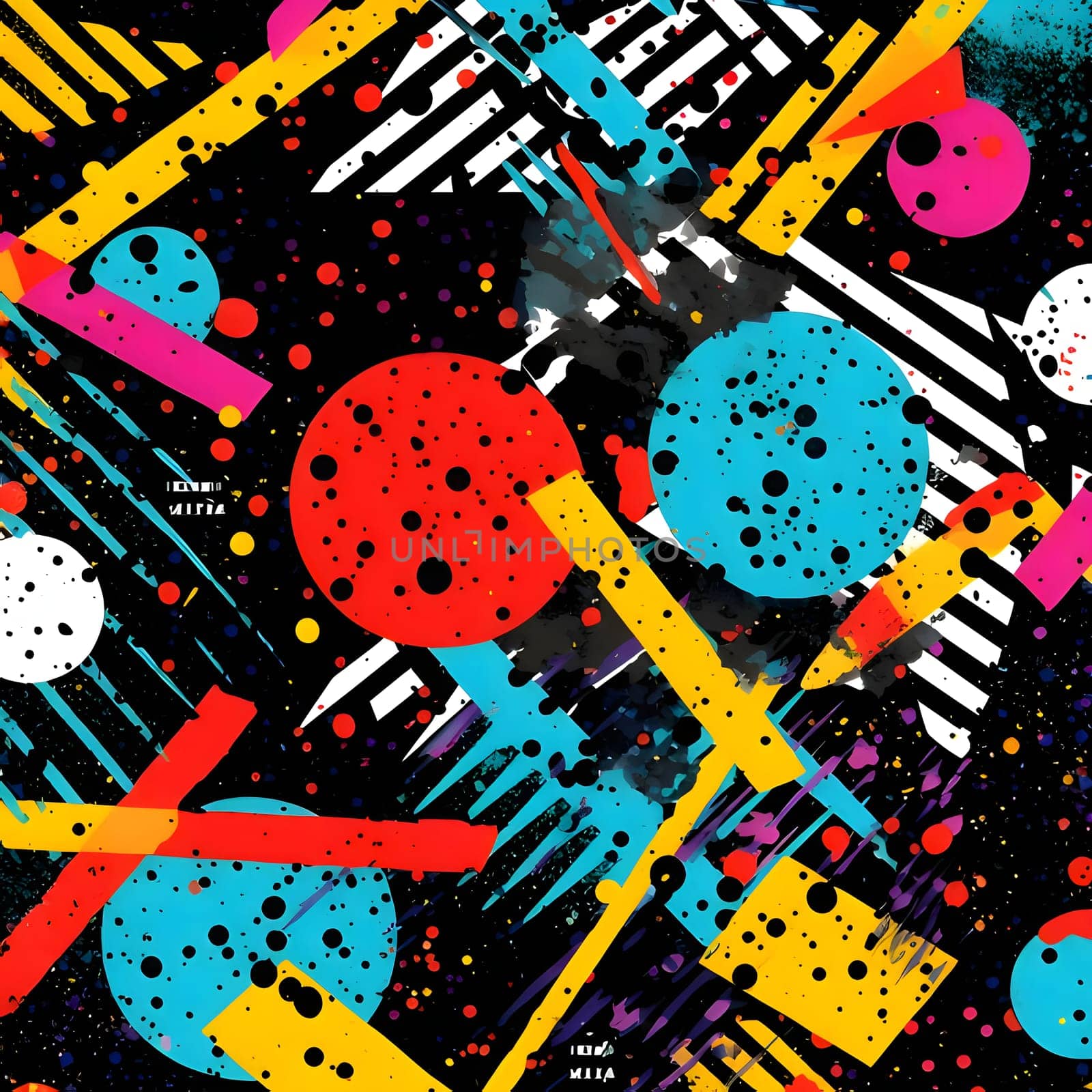 abstract geometric seamless pattern in graffiti style with elements of urban modern style bright quality illustration for your design by ThemesS