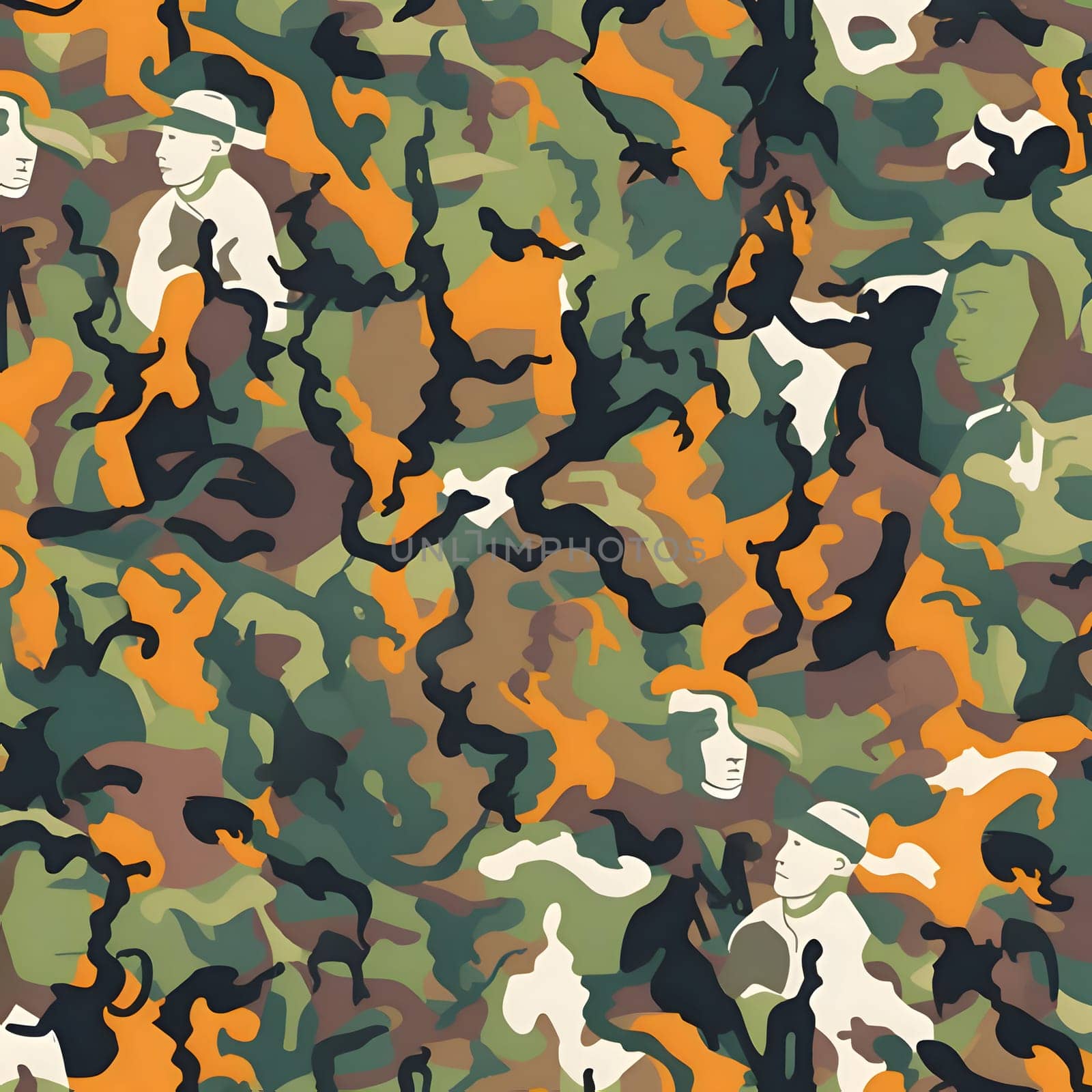 Camouflage seamless pattern. Vector illustration. Camouflage background. by ThemesS