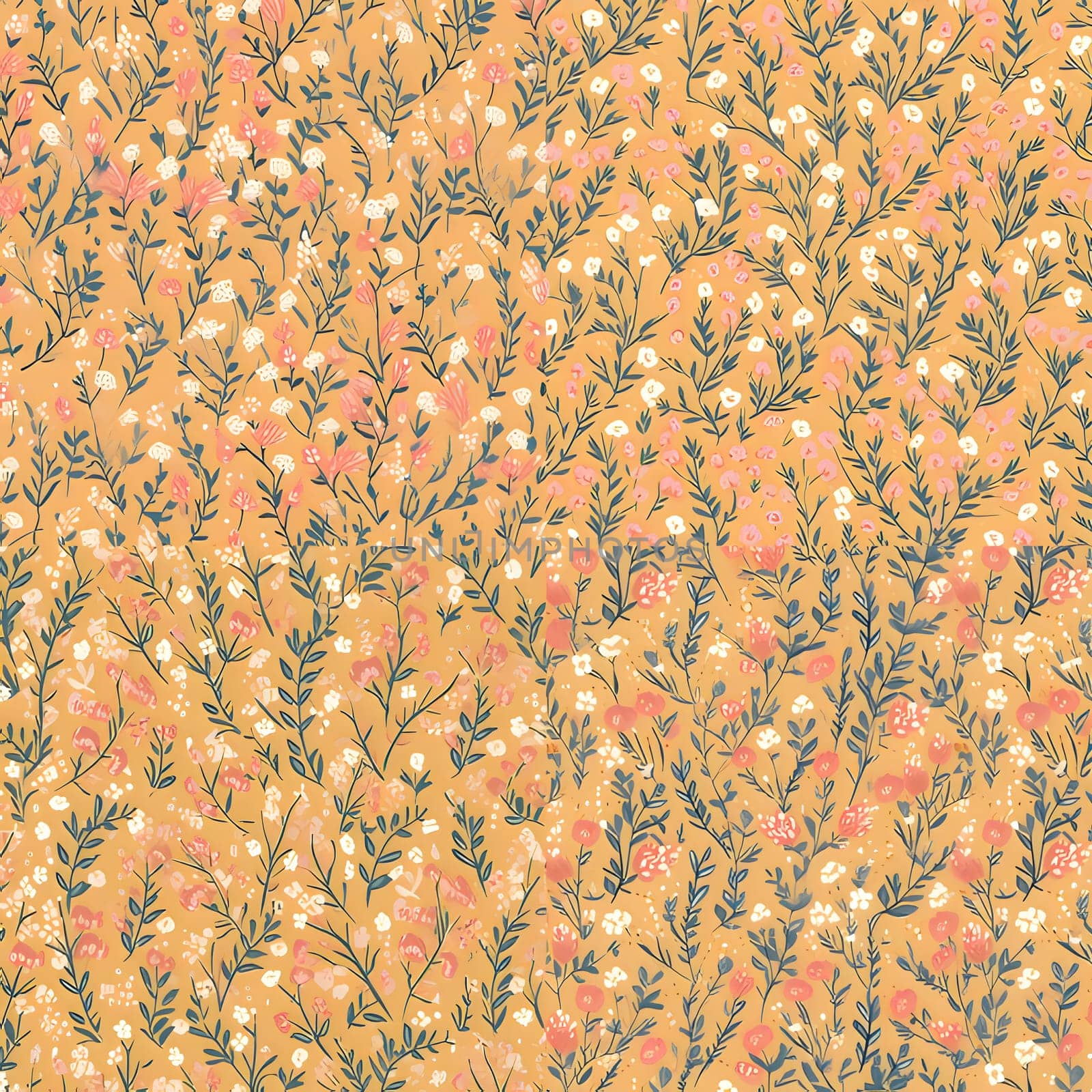 Seamless floral pattern with flowers and leaves. Vector illustration. by ThemesS