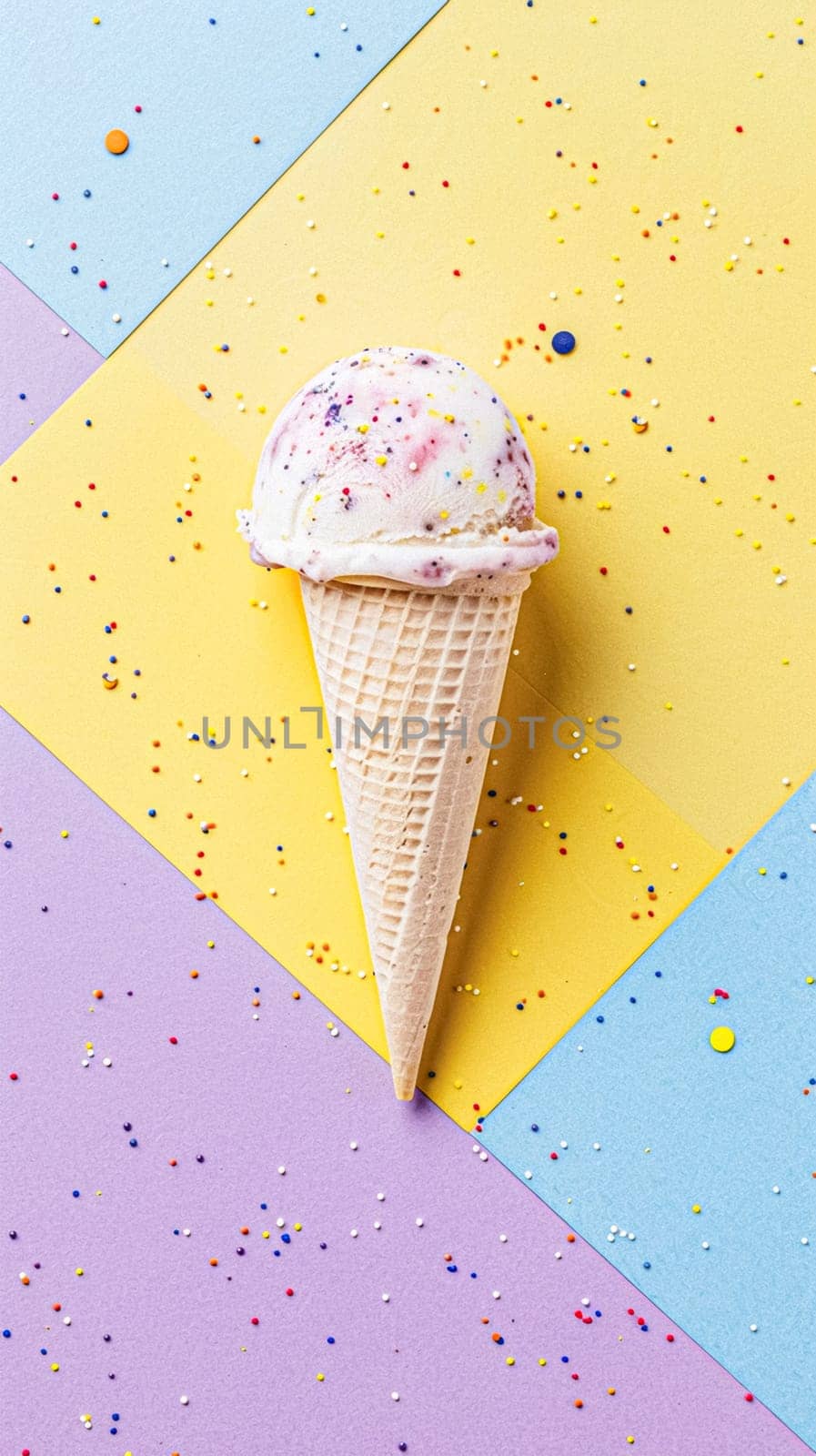 Ice cream colourful summer treat, sweet dessert in summertime, holiday food idea