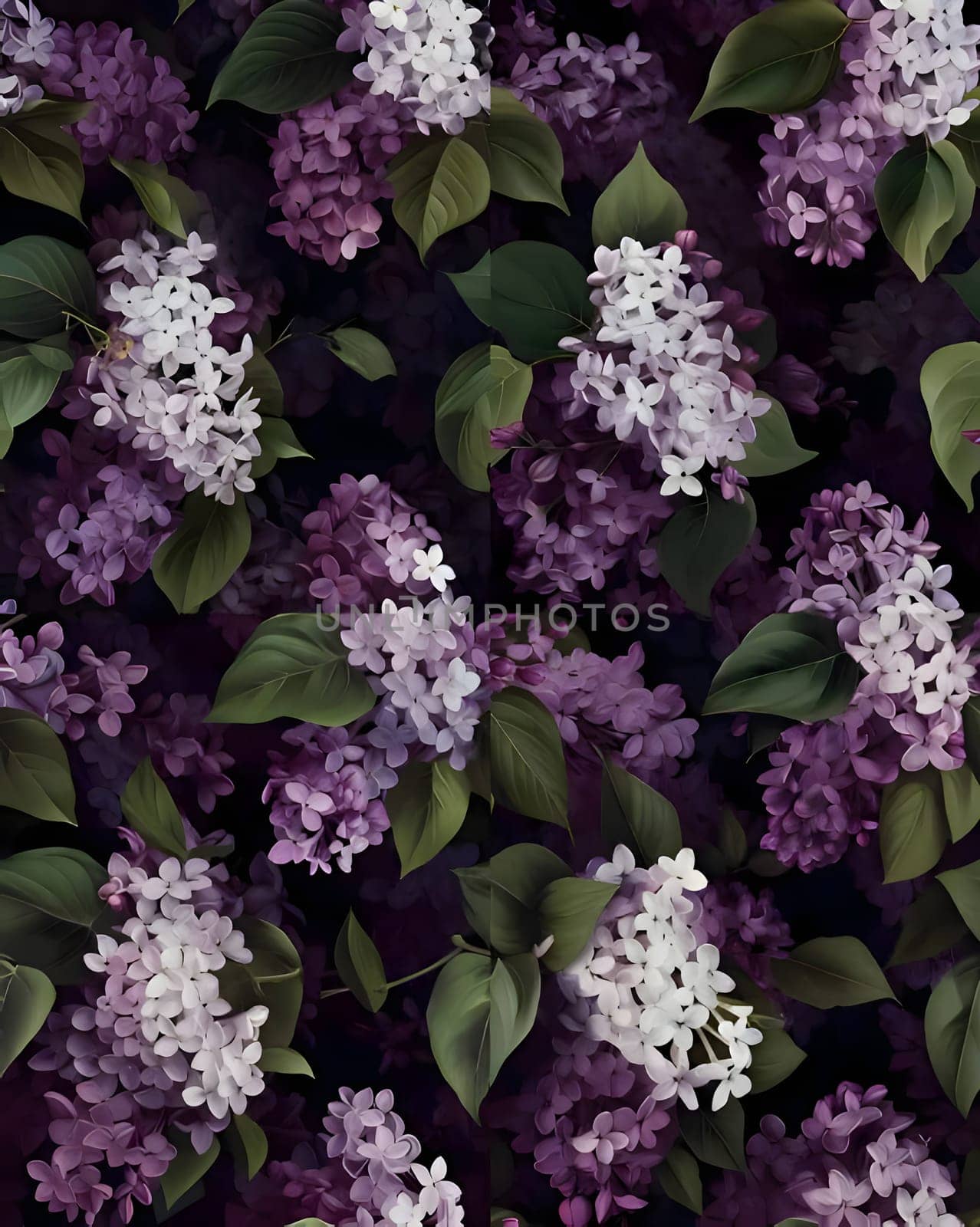 Patterns and banners backgrounds: Seamless pattern with lilac flowers. Illustration. Vector.