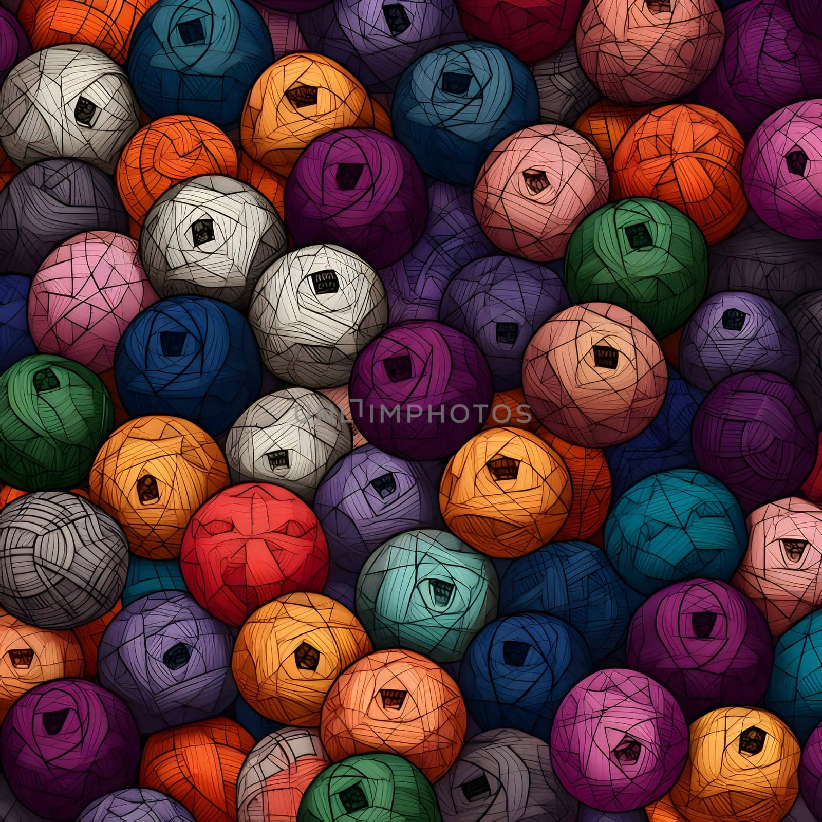Patterns and banners backgrounds: Seamless pattern with colorful balls. Hand-drawn illustration.