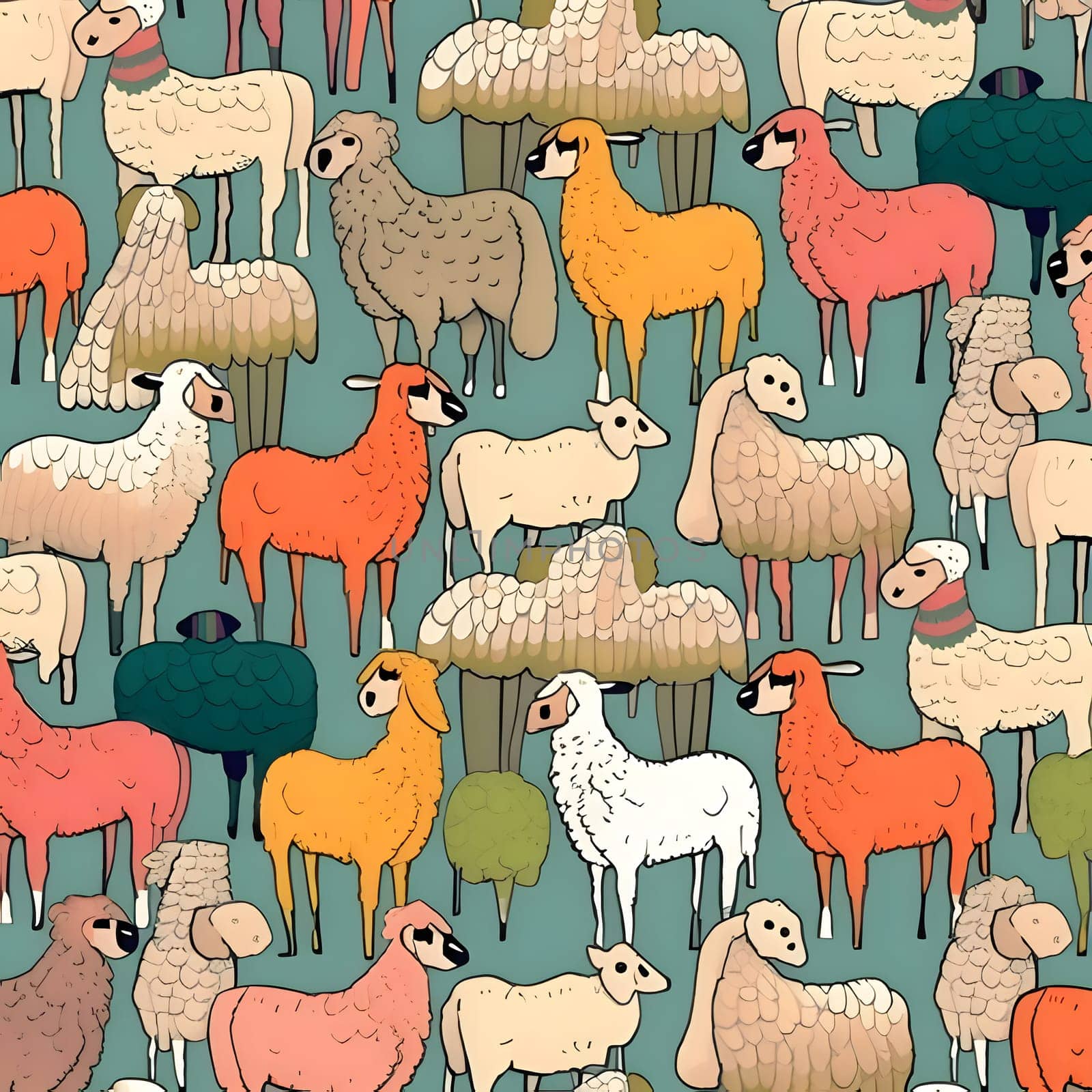 Patterns and banners backgrounds: Seamless pattern with cute cartoon sheep. Vector illustration.