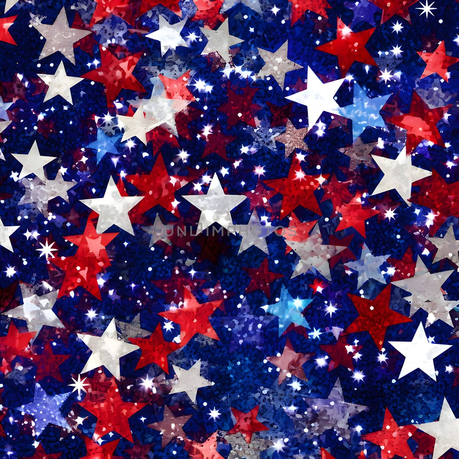 Patterns and banners backgrounds: Seamless pattern with american stars on a dark blue background