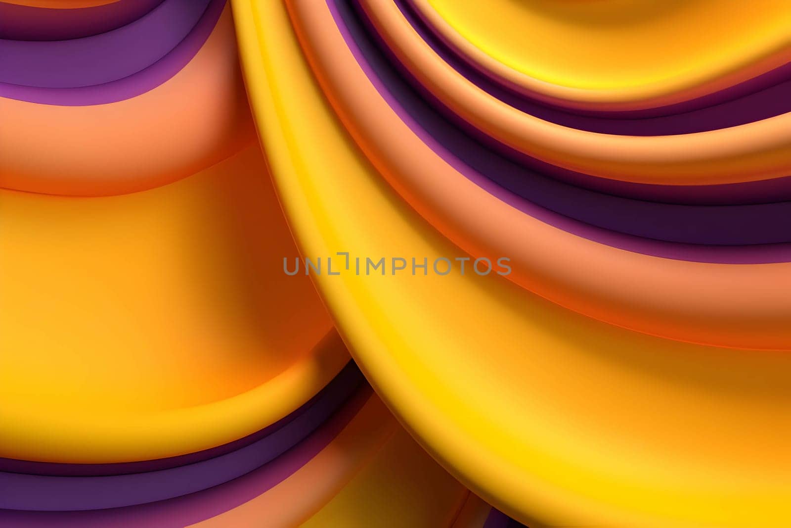 An abstract background with 3D waves and lines in purple and yellow, creating a visually captivating and dynamic design.