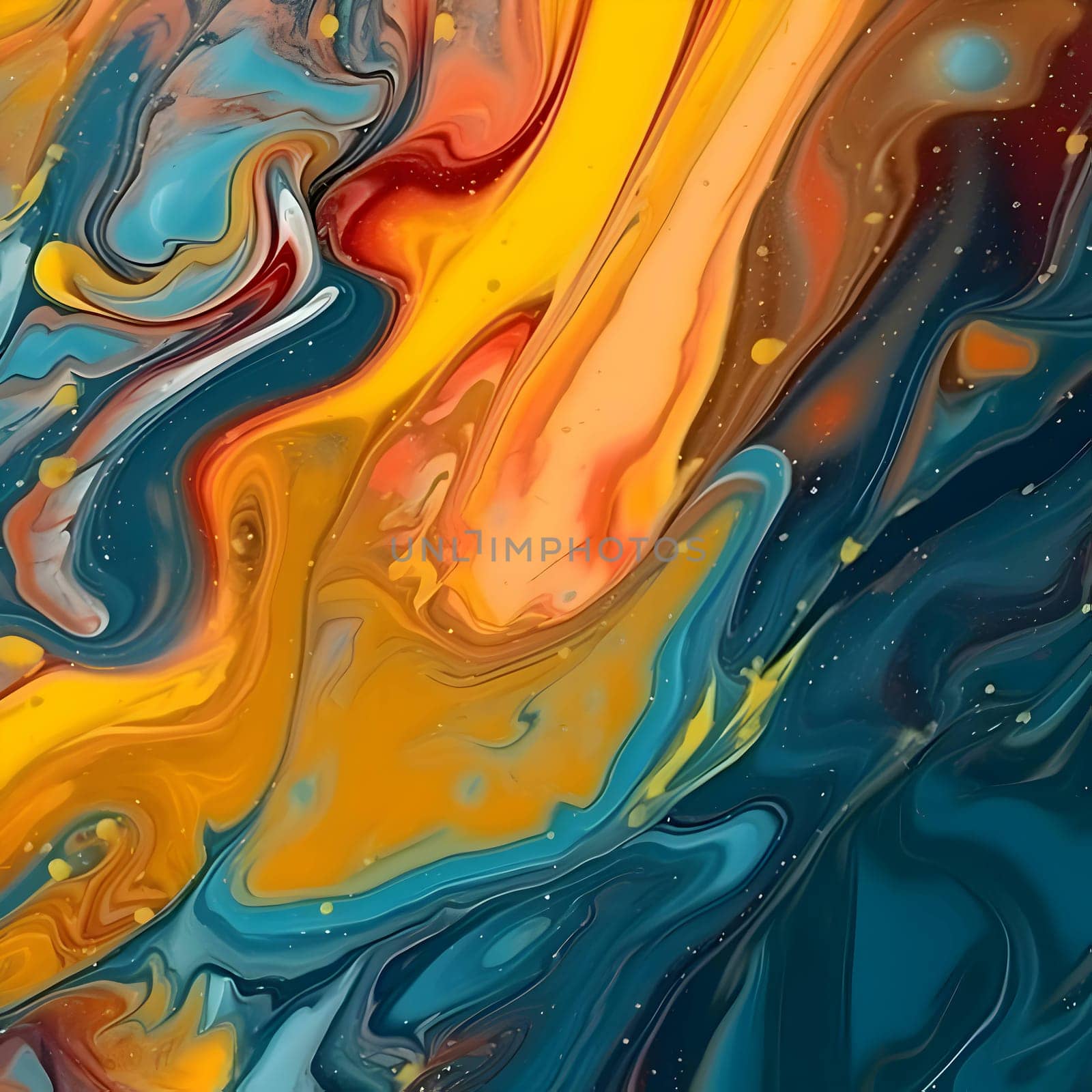 Colorful and elegantly flowing liquid paint creates a captivating abstract background wallpaper, blending vibrant energy with artistic finesse.