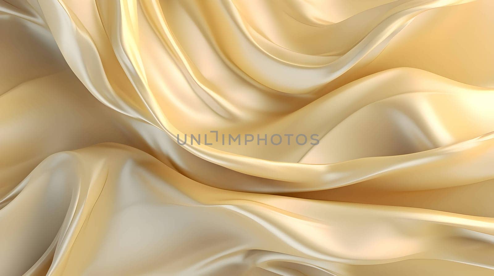 The abstract background wallpaper showcases the texture of sky gold silk fabric, with elegant folds creating a visually pleasing and tactile impression.