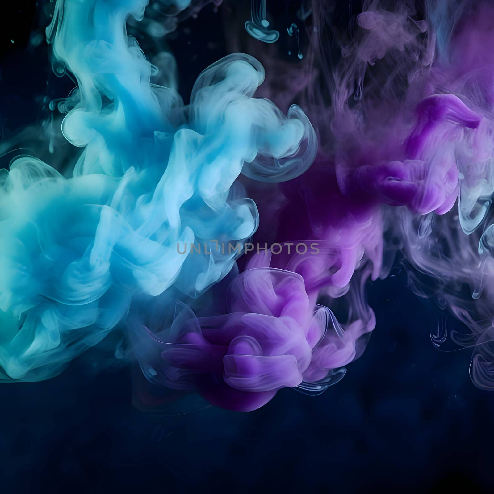 A captivating abstract background wallpaper displaying colorful clouds of smoke beneath water, against a black backdrop, creating a mesmerizing visual effect.