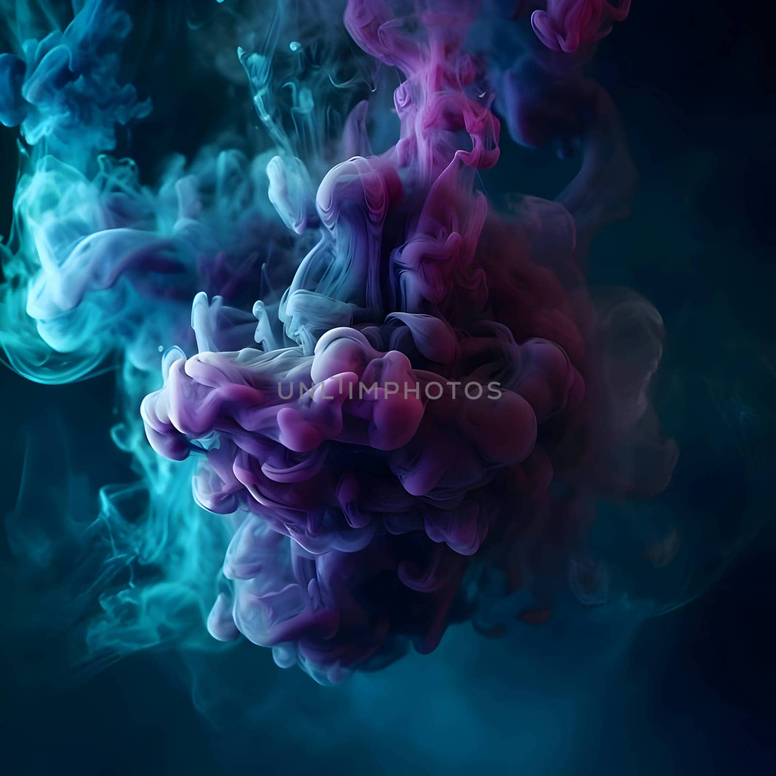 A captivating abstract background wallpaper displaying colorful clouds of smoke beneath water, against a black backdrop, creating a mesmerizing visual effect.