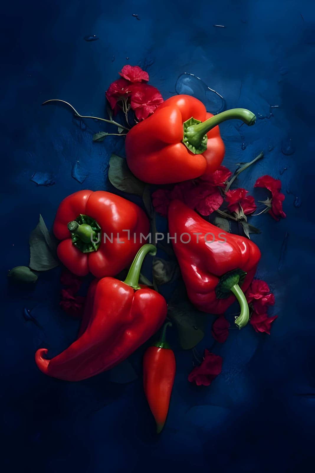 An abstract background wallpaper adorned with red hot chili peppers, creating a visually striking and spicy composition.