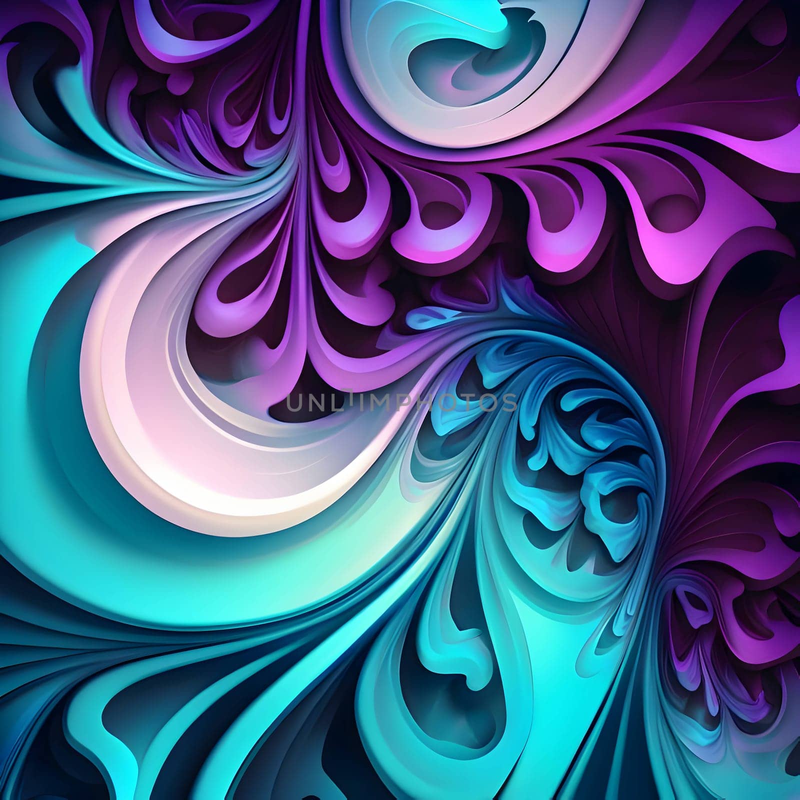Abstract background is a stunning and mesmerizing display of fluid beauty. The image features a range of vibrant colors and intricate liquid latex shapes that seem to move and flow like waves. by ThemesS
