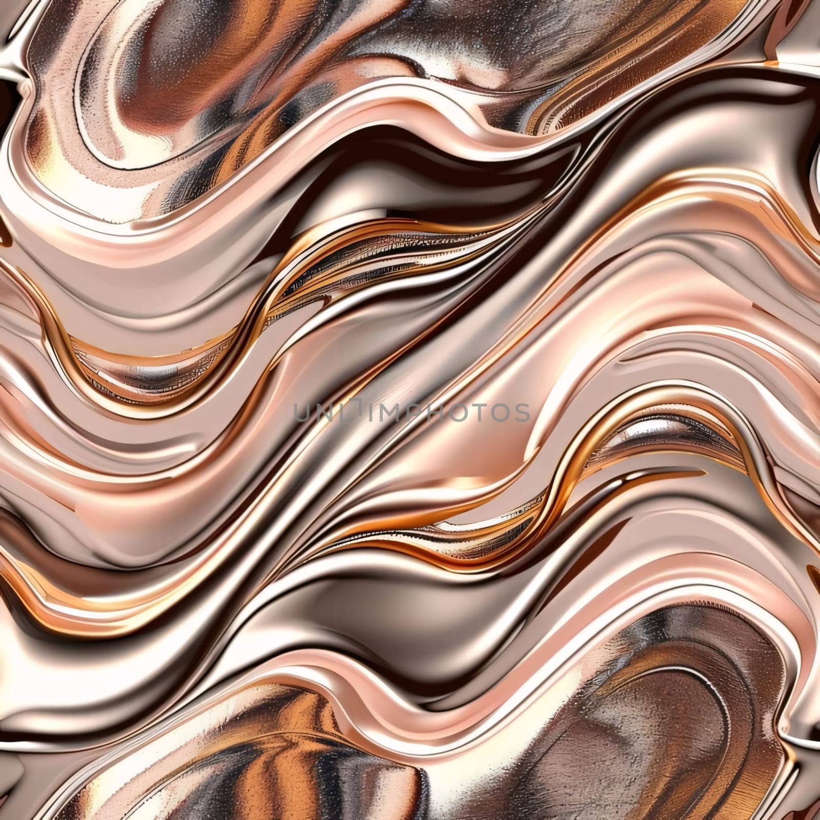 Abstract background design: Liquid metallic background with some smooth lines in it (3d render)