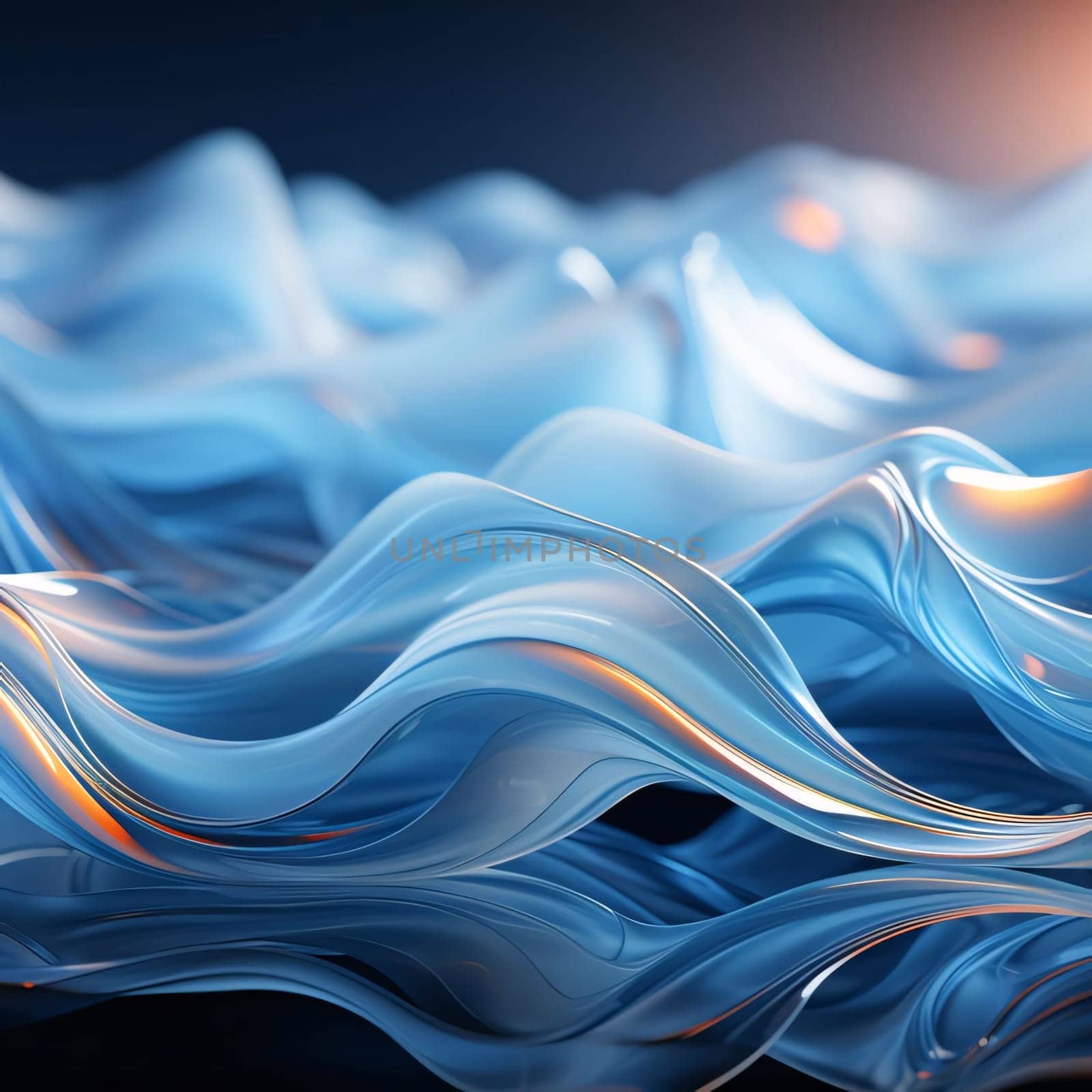 Abstract background design: Abstract blue wavy background. 3d rendering, 3d illustration.