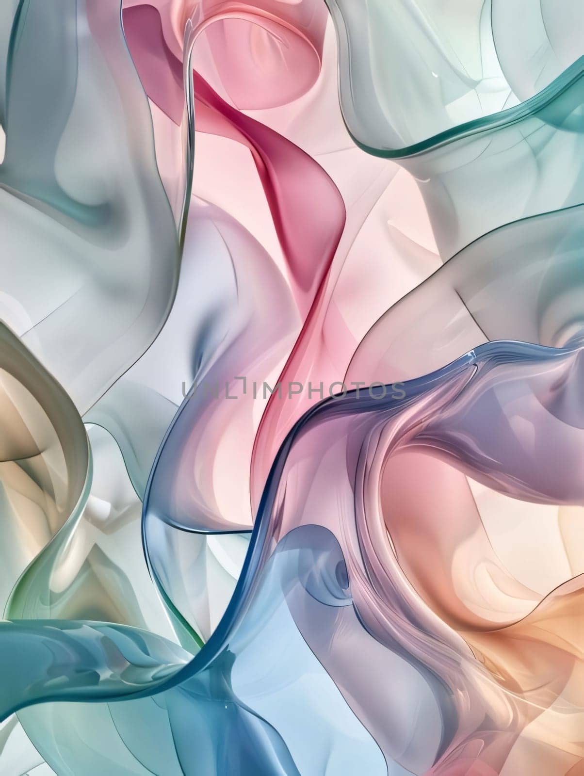 Abstract background with color dynamic waves, 3d rendering. Computer digital drawing. by ThemesS