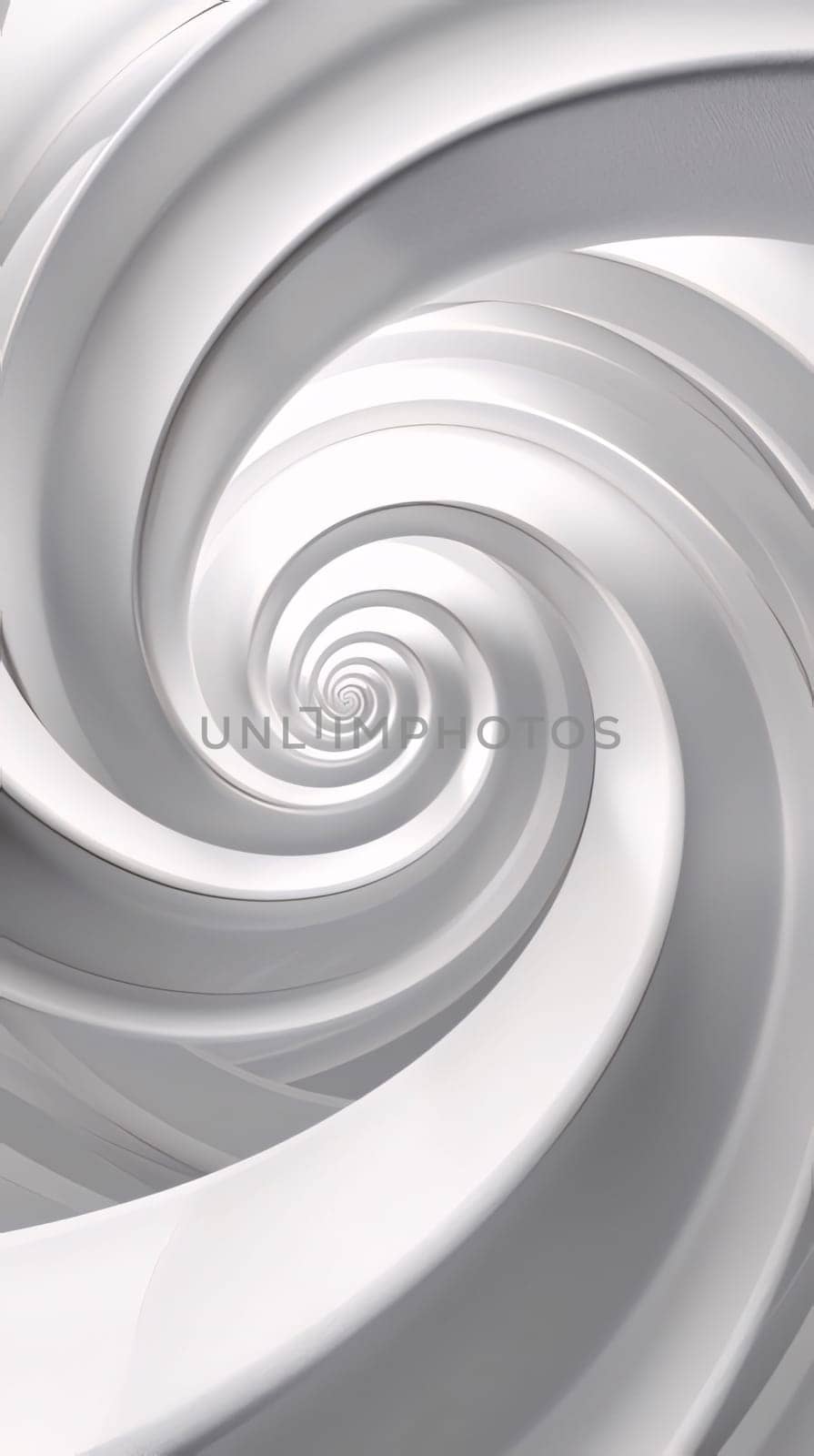 Abstract white background with spiral. 3d render, 3d illustration by ThemesS