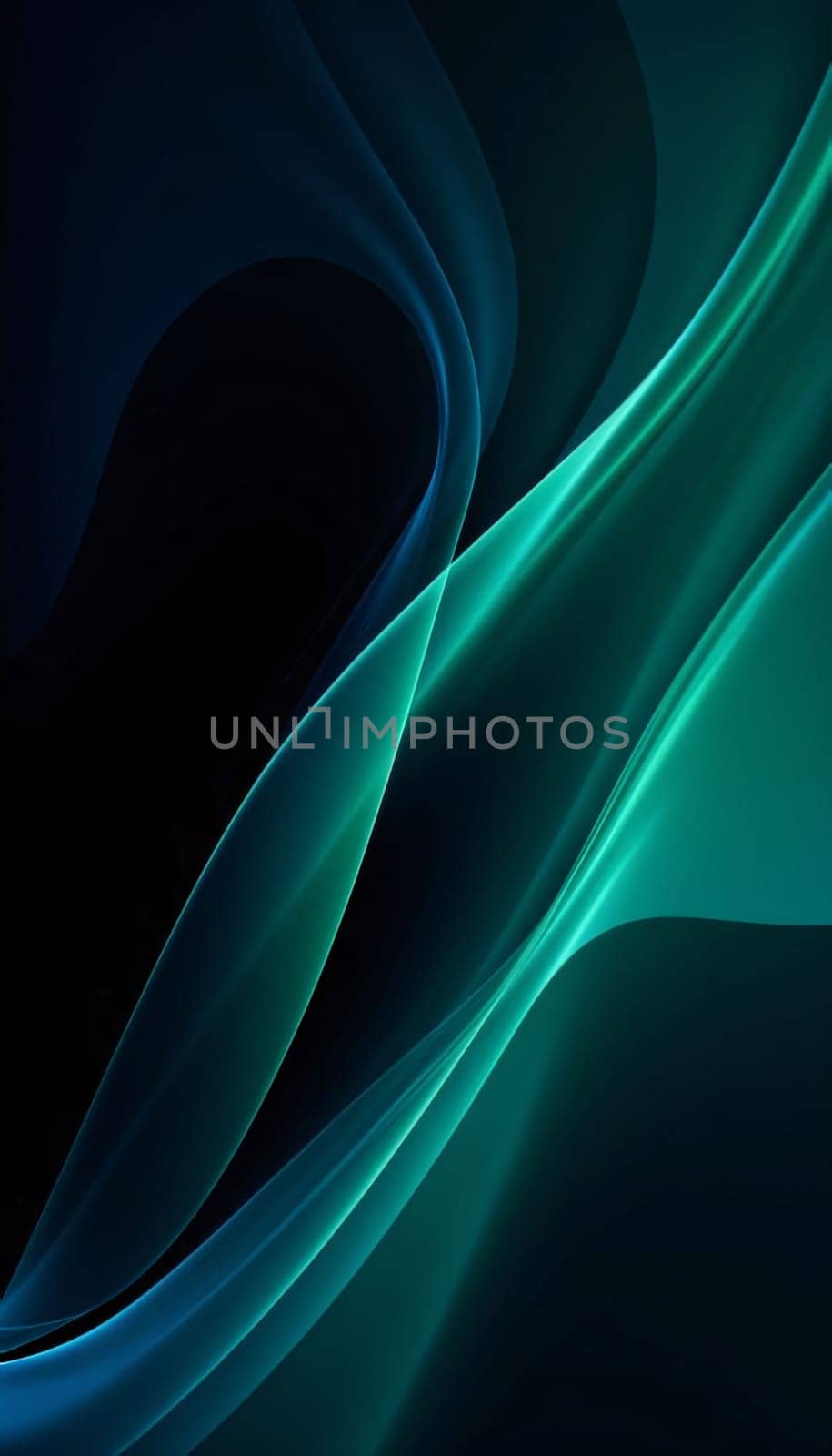 abstract background with smooth lines in green and blue colors, illustration by ThemesS