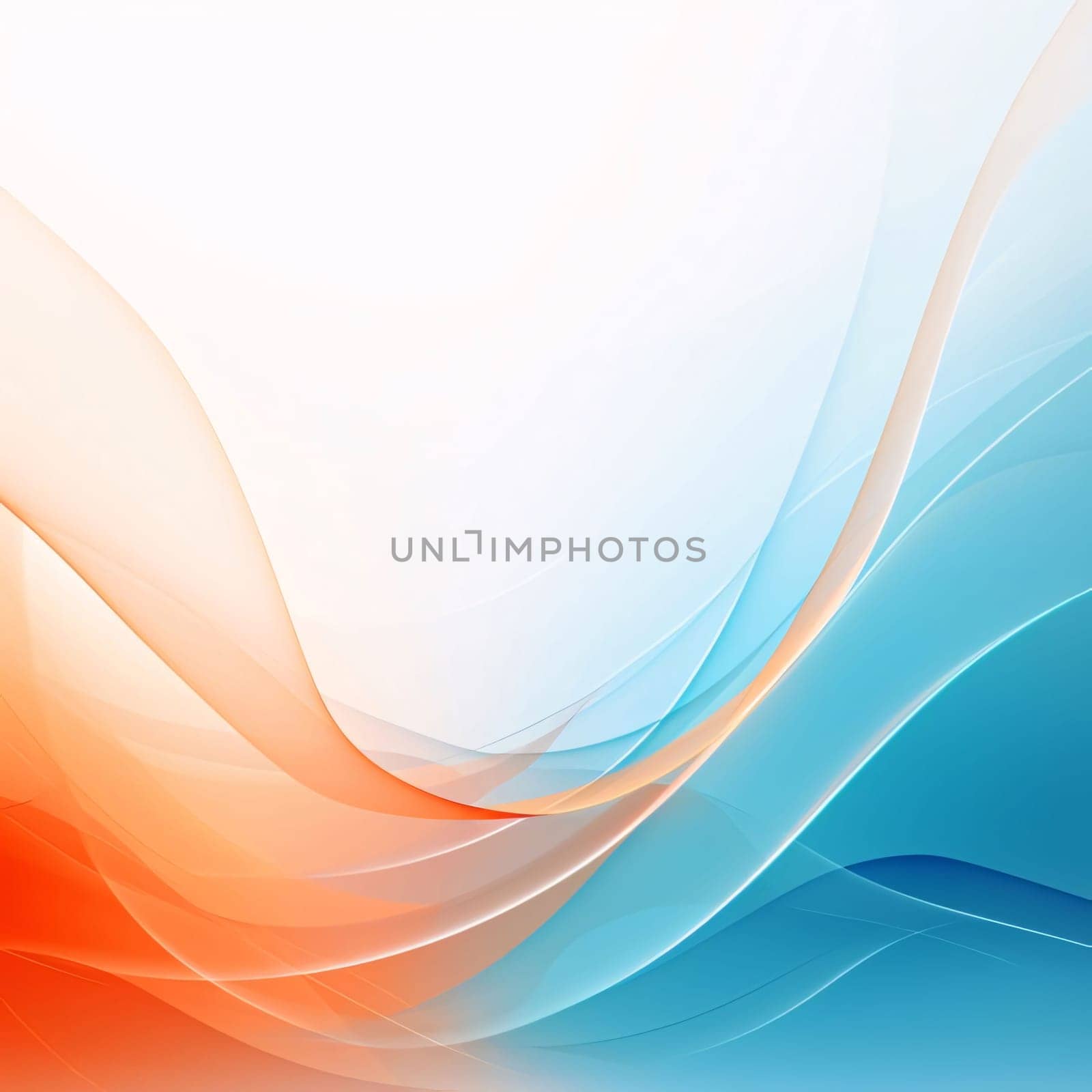 Abstract background design: abstract background with smooth lines in blue and orange colors, vector illustration