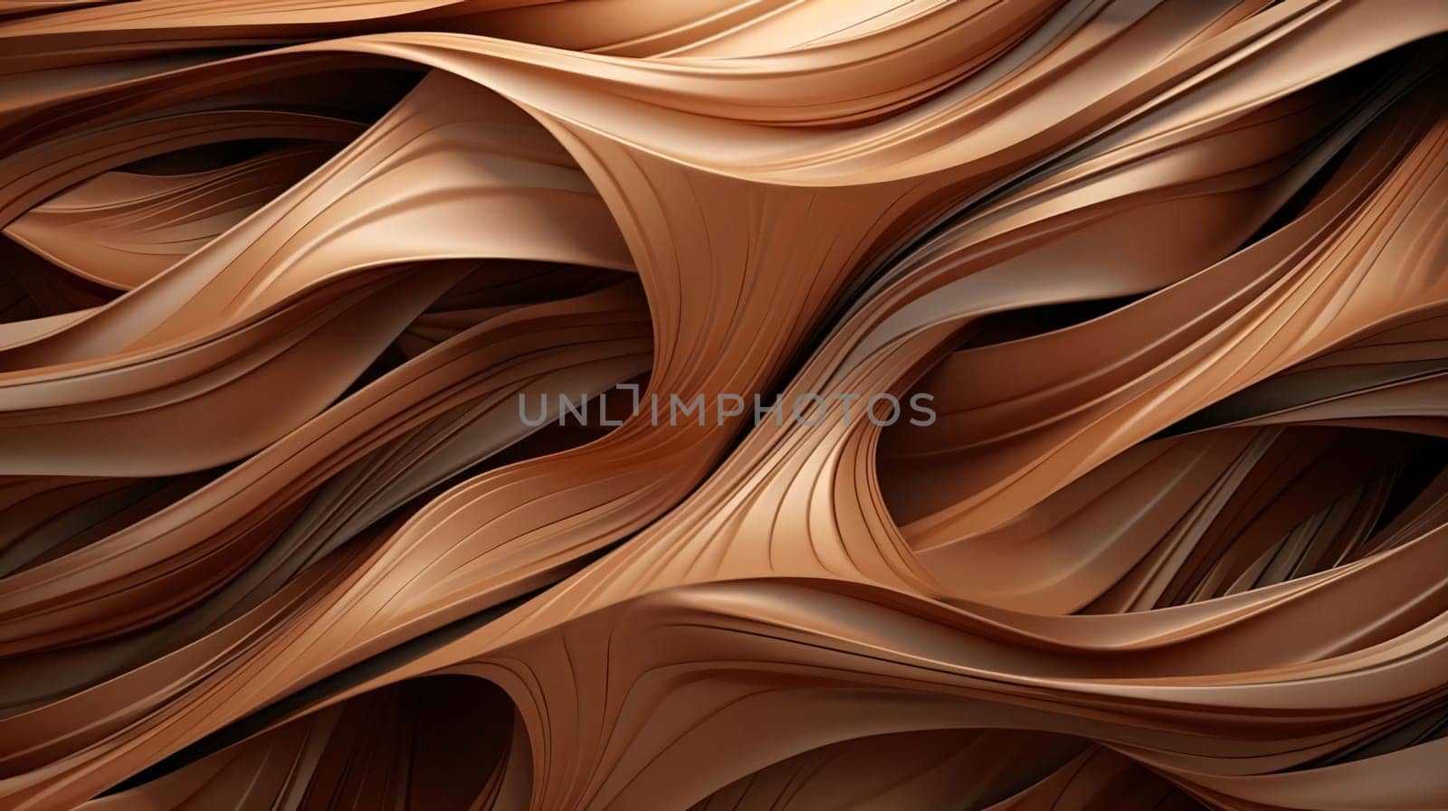 Abstract background design: 3d rendering of abstract brown wavy background with some smooth lines in it