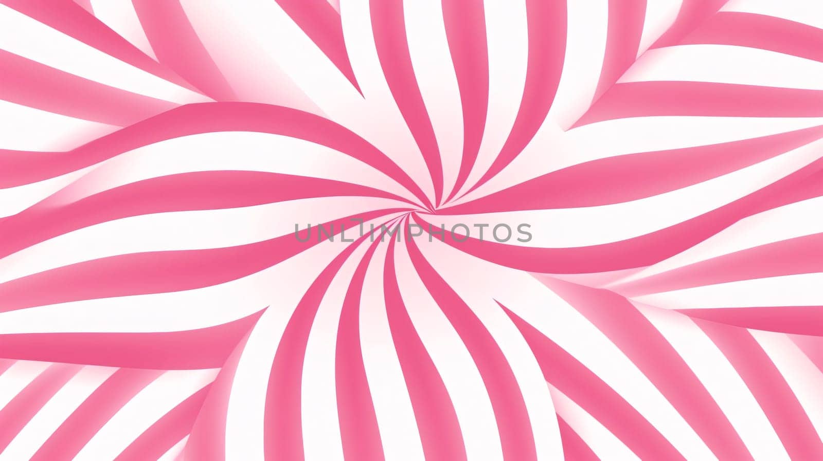 Abstract background design: Pink heart shaped candy cane on white background. 3d illustration.