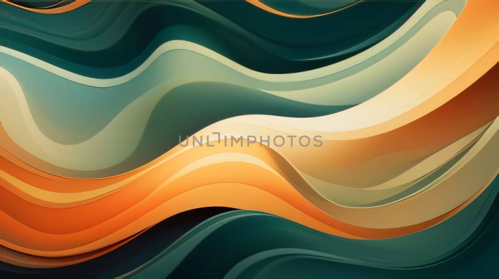 abstract background with smooth lines in turquoise and orange colors by ThemesS