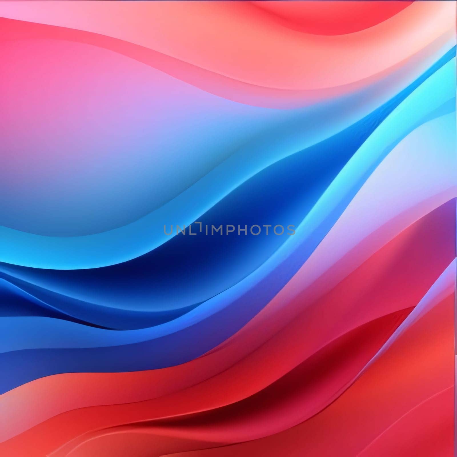 Abstract background with blue, red and pink waves. Vector illustration. by ThemesS
